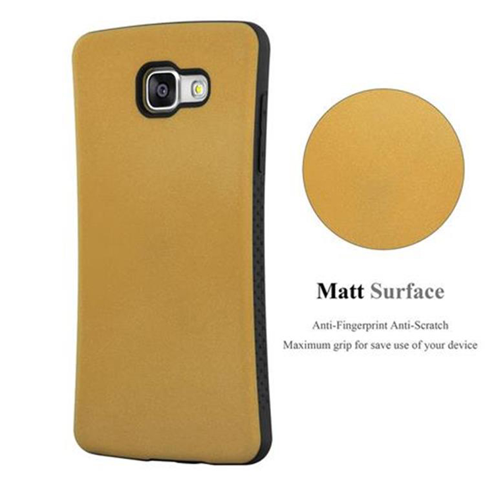 Funda amarilla y círculo sobre fondo blanco. Texto: 'Matt Surface'.