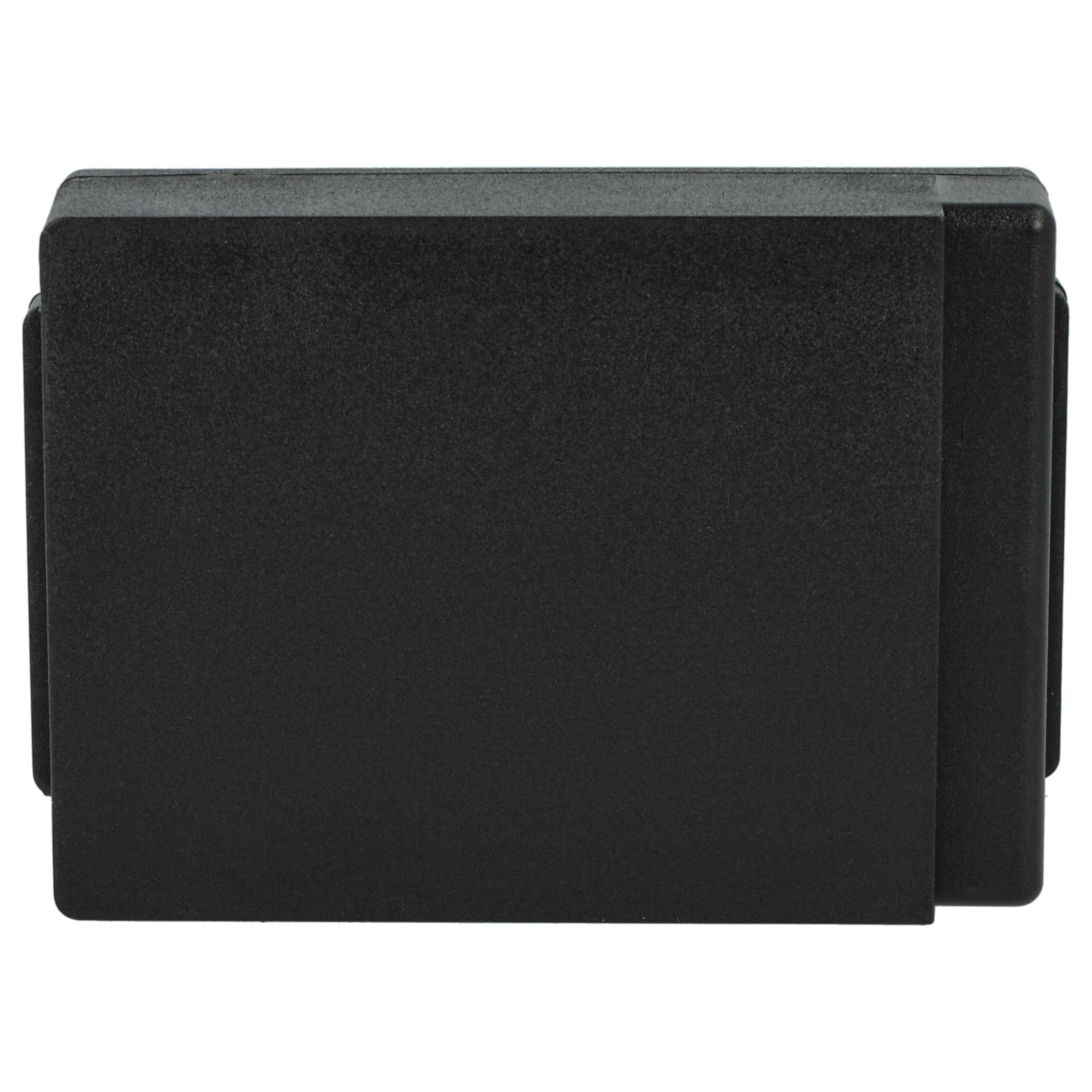 Eine schwarze, rechteckige Box. Die Oberseite ist flach. Die Seiten sind ebenfalls schwarz und flach.