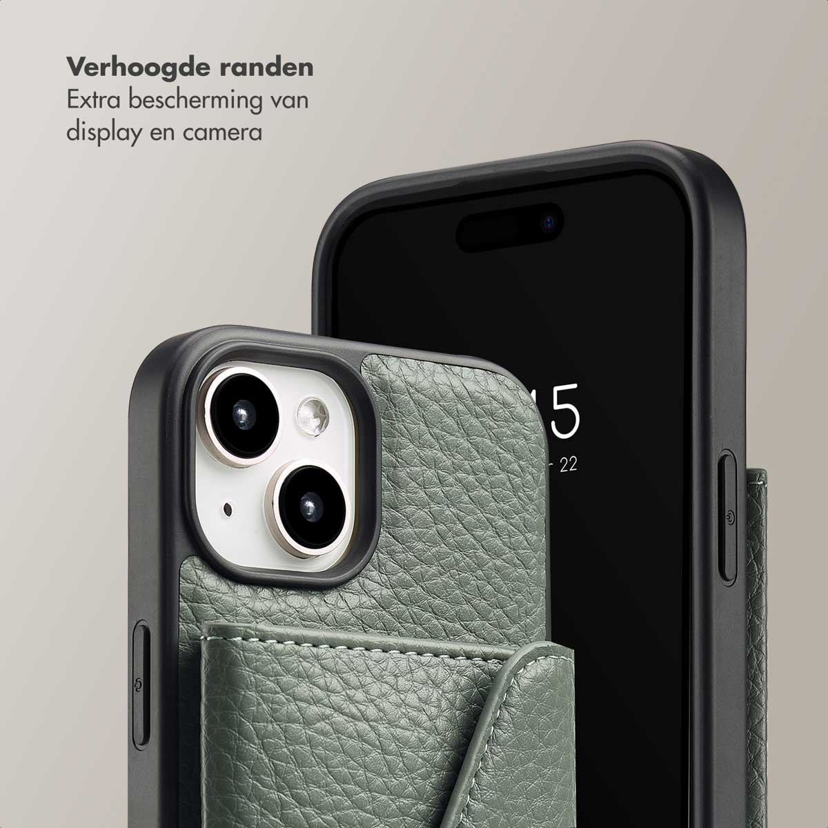 SELENCIA Sera Koordhoes met pashouder envelop geschikt voor iPhone 15 Phone case for Apple iPhone 15 Green