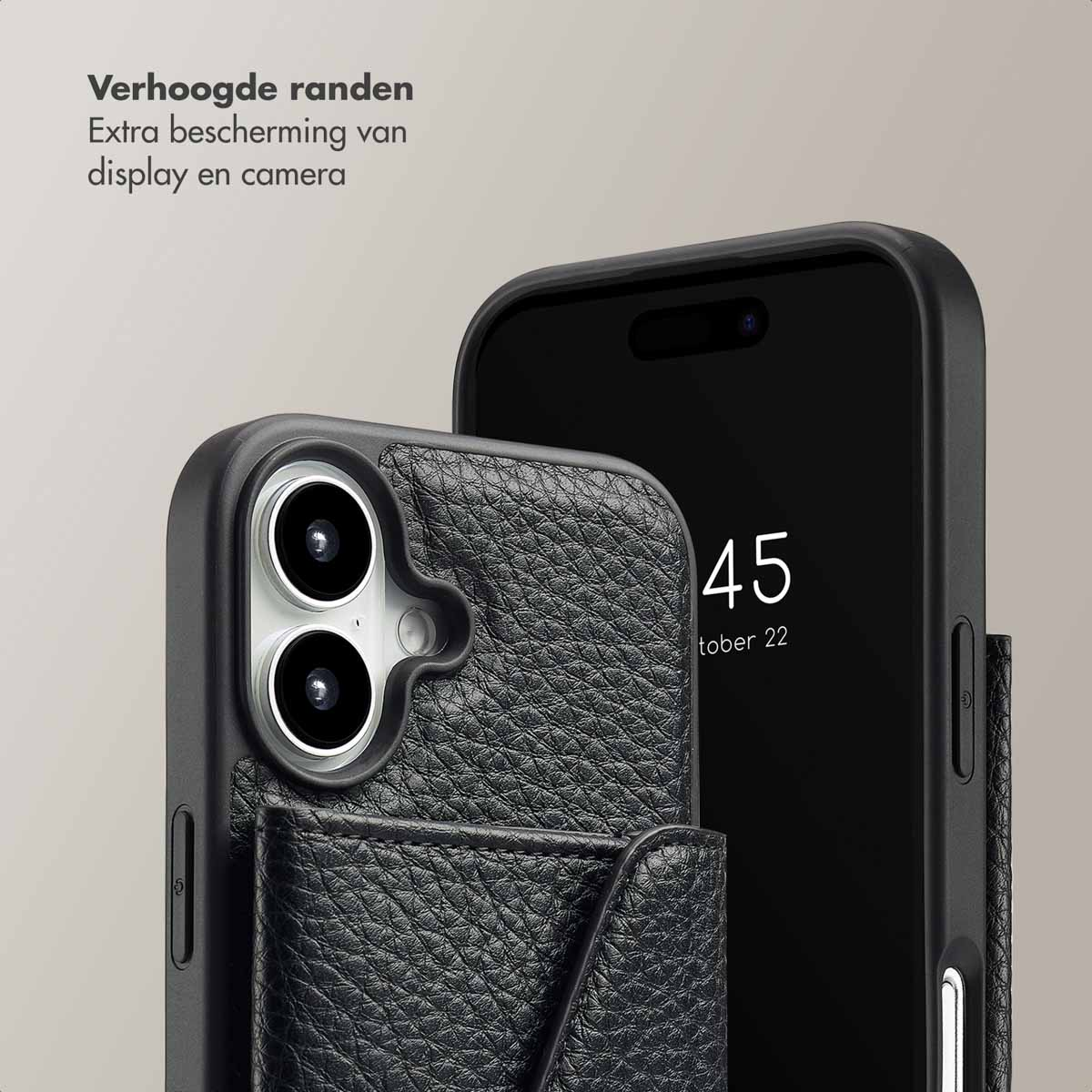 SELENCIA Sera Koordhoes met pashouder envelop - Geschikt voor Apple iPhone 16 - Telefoonhoesje voor Apple iPhone 16 Zwart