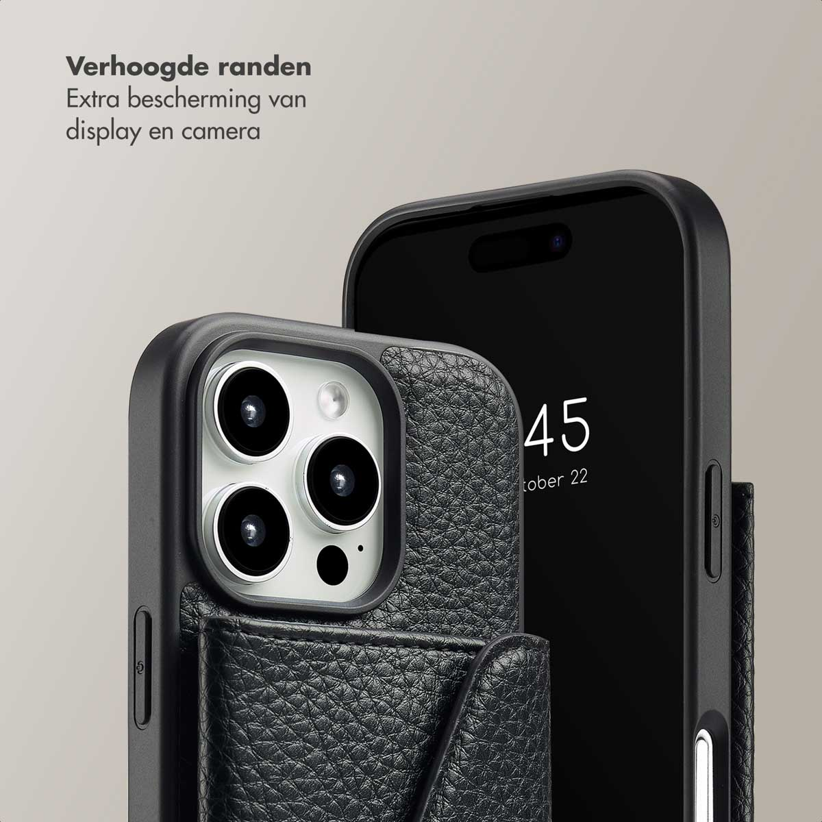 SELENCIA Sera Koordhoes met pashouder envelop - Geschikt voor Apple iPhone 16 Pro - Telefoonhoesje voor Apple iPhone 16 Pro Zwart