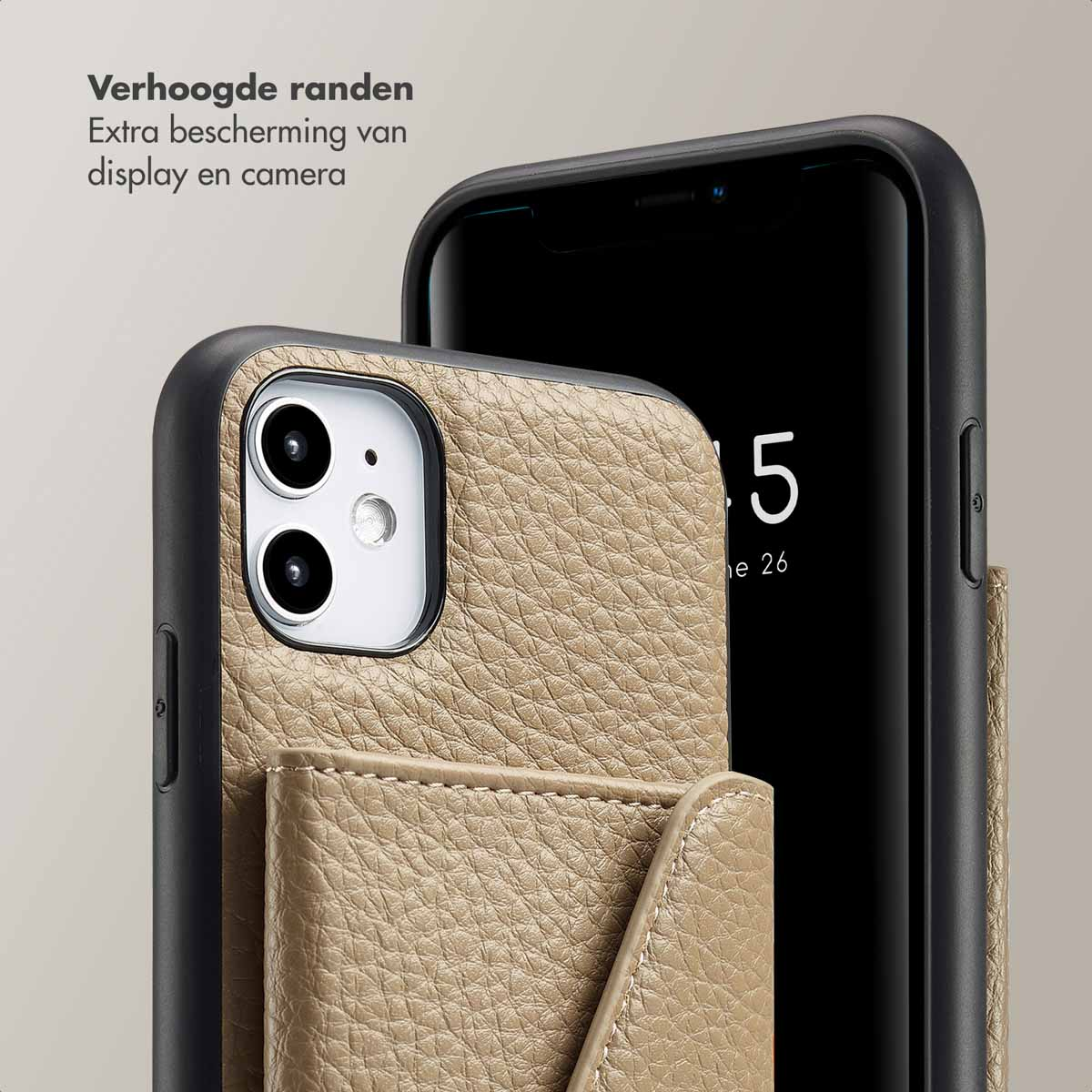 SELENCIA Coque avec lanière compatible avec iPhone 11 Étui de Téléphone voor Apple iPhone 11 Beige