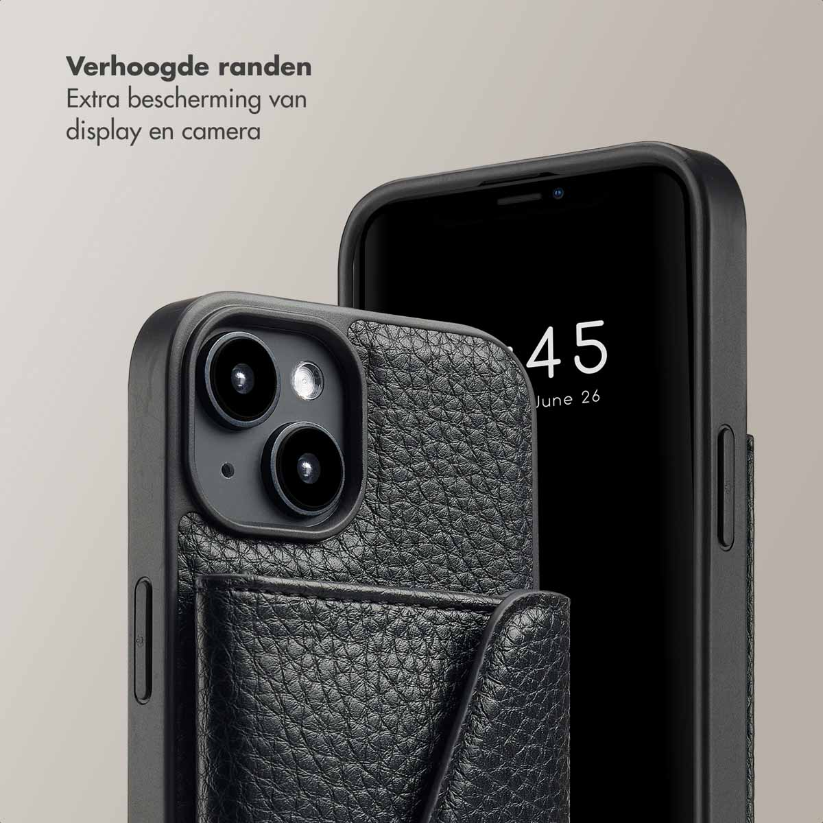 SELENCIA Sera Koordhoes met pashouder envelop - Geschikt voor Apple iPhone 14 - Telefoonhoesje voor Apple iPhone 14 Zwart