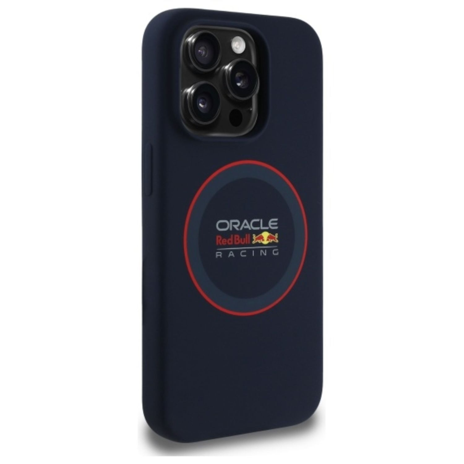 Eine marineblaue iPhone-Hülle mit dem Oracle Red Bull Racing-Logo in der Mitte.