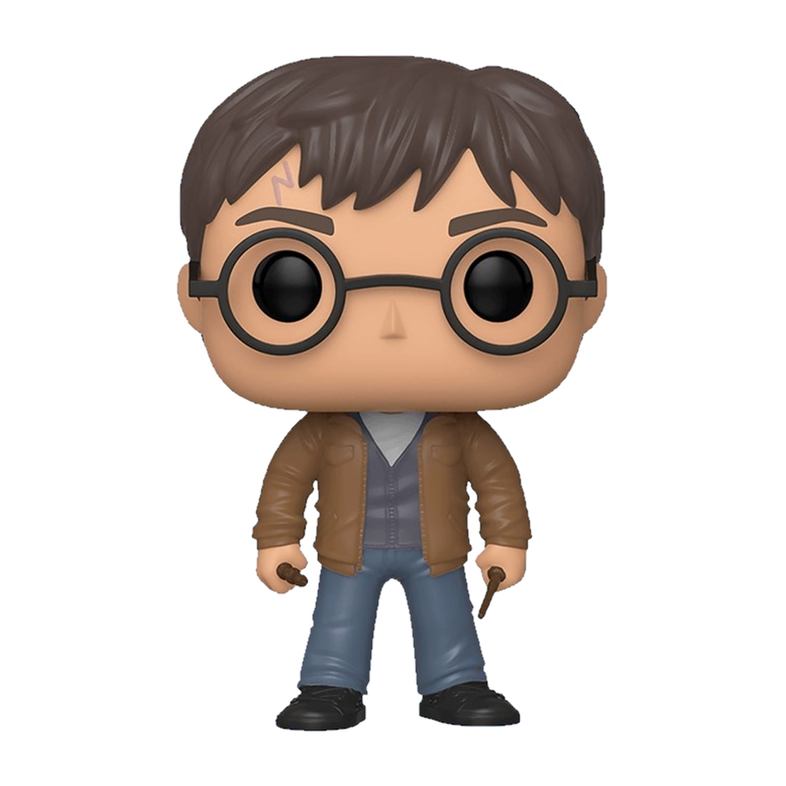 Harry Potter Funko Pop Figur in brauner Jacke und Brille.