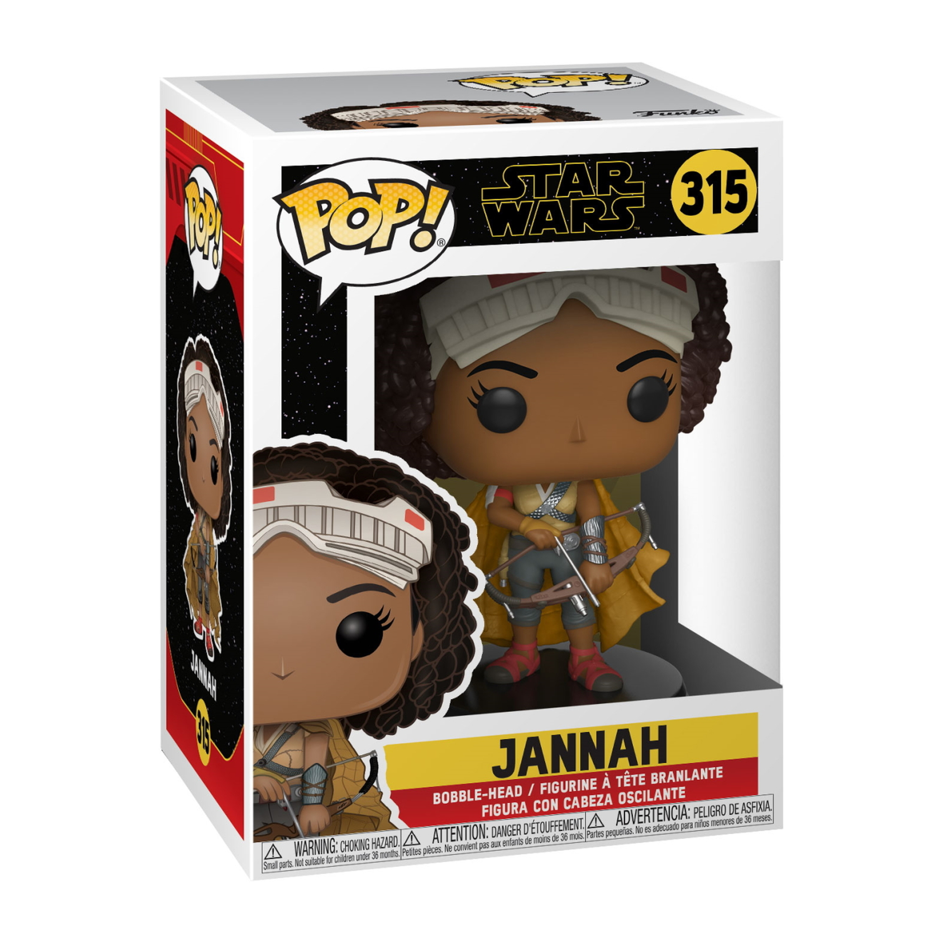 Figurka Pop! Star Wars Jannah. Figurka jest w pudełku, ze zdjęciem Jannah.