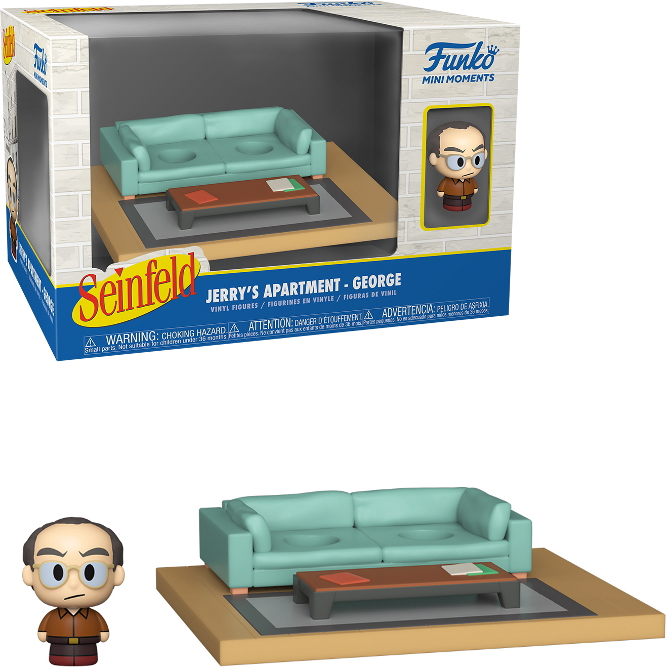 Funko Seinfeld Diorama-Set mit Jerrys Apartment und Figuren.