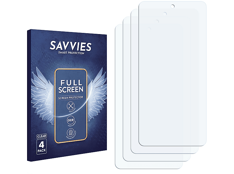 Savvies 4x Full-Screen Schutzfolie für Denver SWC-387 1.43