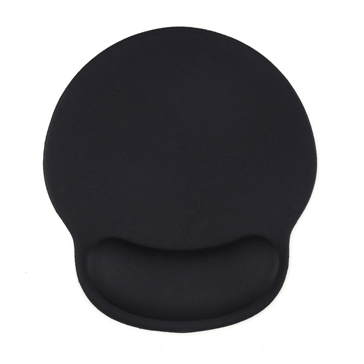 Tappetino per mouse ergonomico nero con supporto per polso.