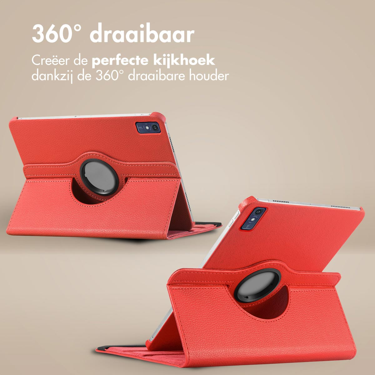 IMOSHION 360° Draaibare Bookcase - Tablet Case 12.7 in Red