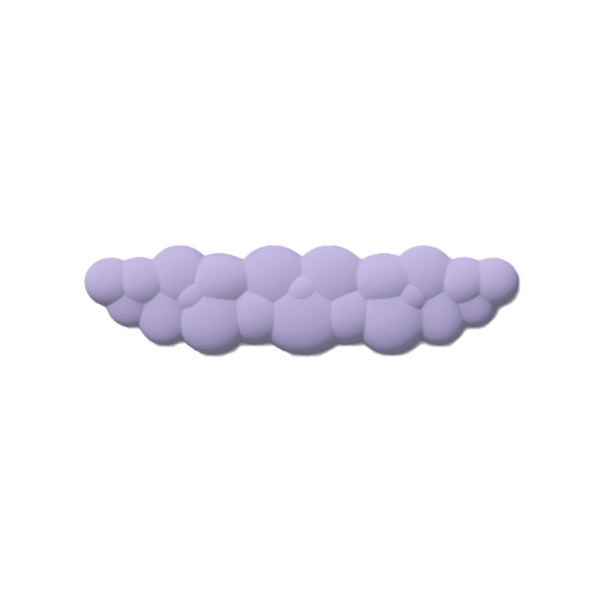 Een lavendelkleurig wolk-vormig object op een witte achtergrond.