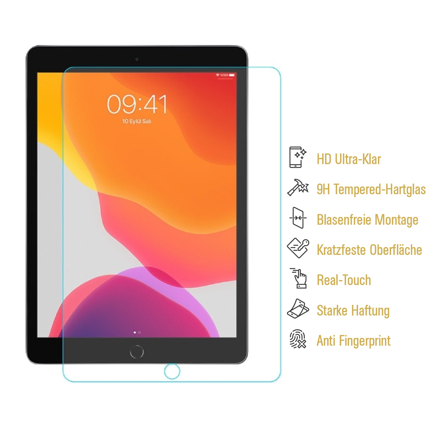 PROTECTORKING 6x echtes Tempered 9H Panzerglas matt Anti-Reflex Displayschutz (für Apple iPad 10.2 7/ 8/ 9 Generation)