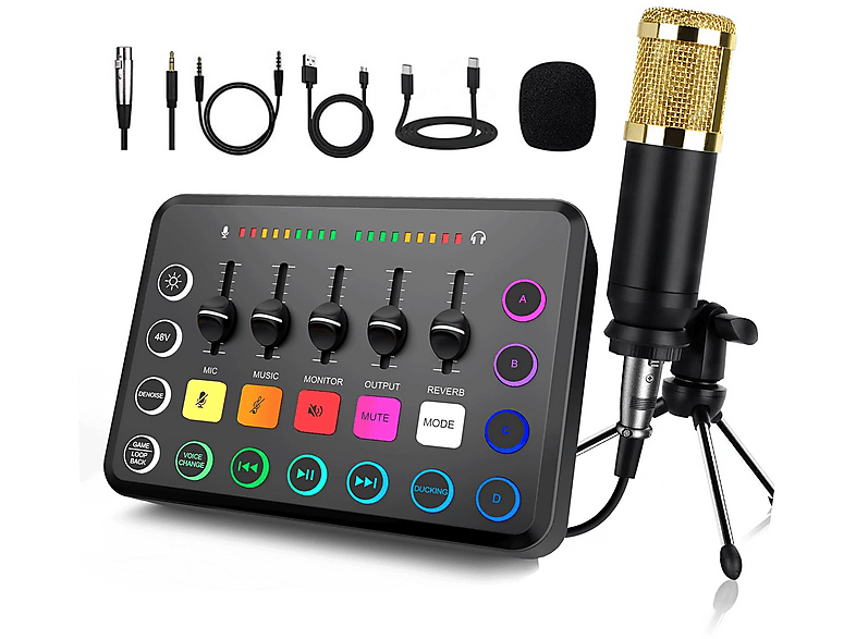 Tragbare Soundkarte Mit Voice Changer - 4 Soundeffekte Für Live Streaming