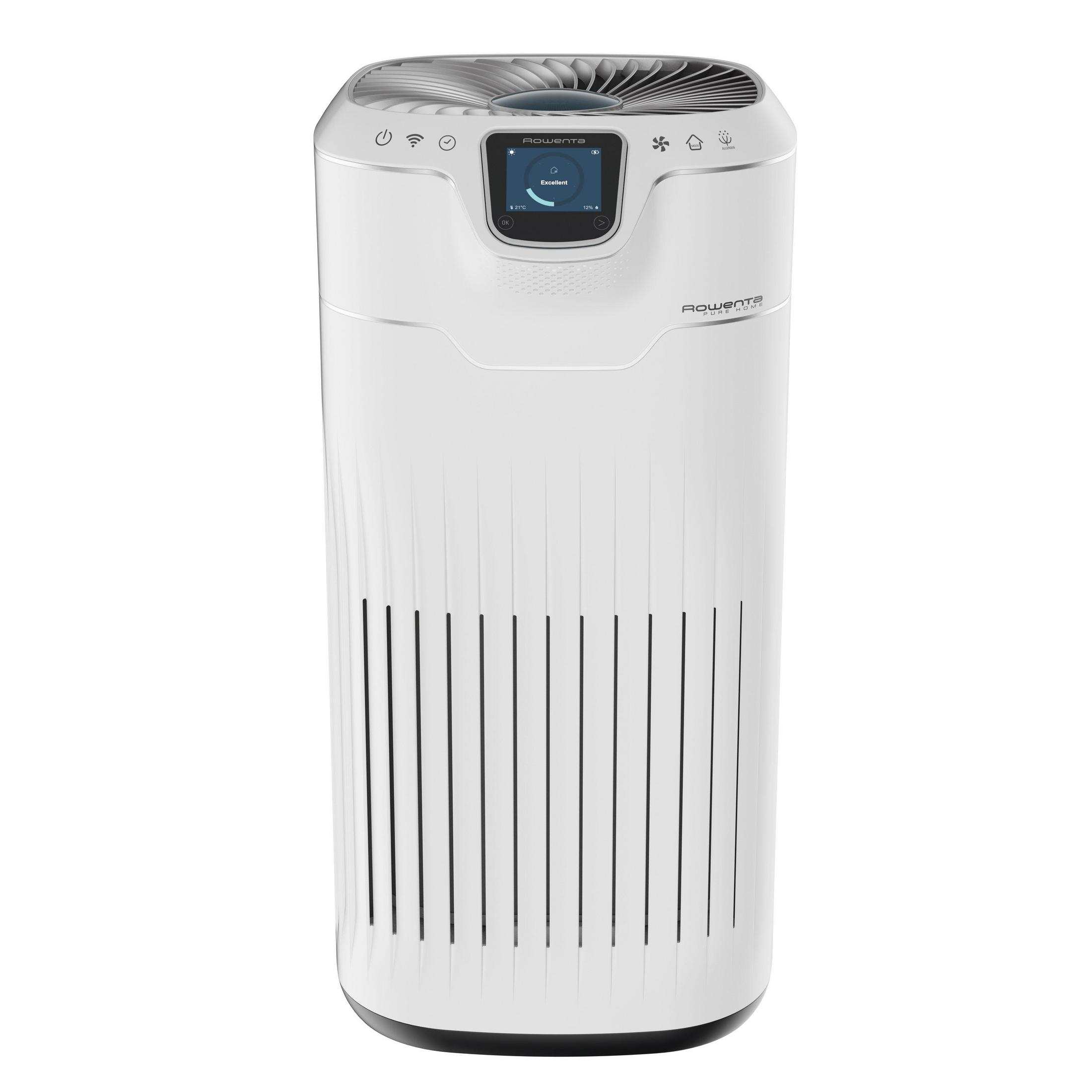 Purificatore d'aria bianco. Sfondo bianco.