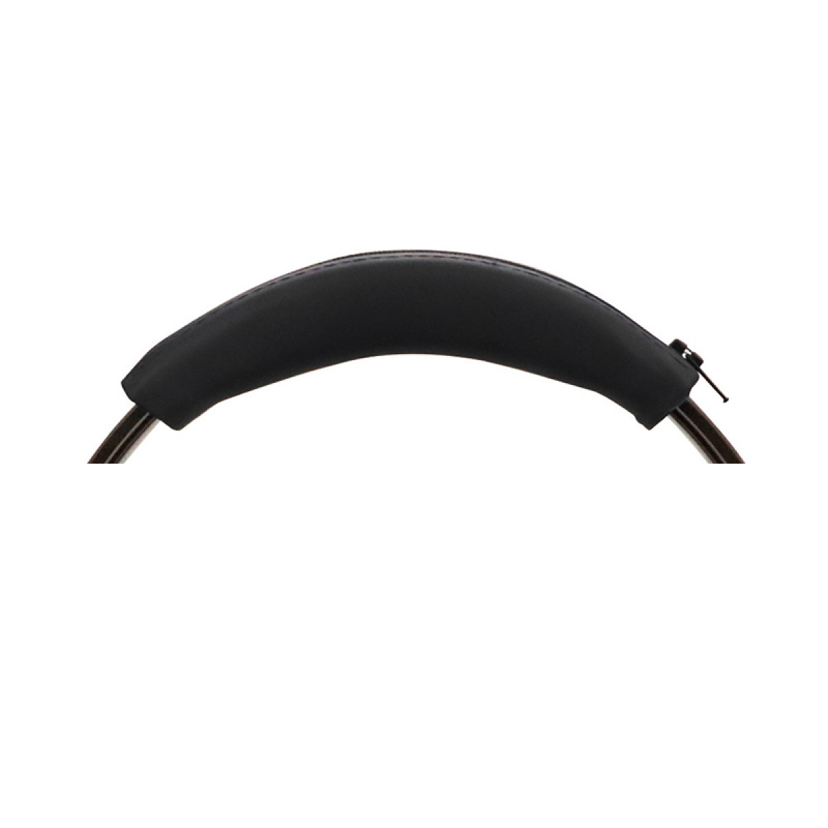 Czarna poduszka na ramię do torby, zakrzywiony kształt, z zamkiem błyskawicznym.