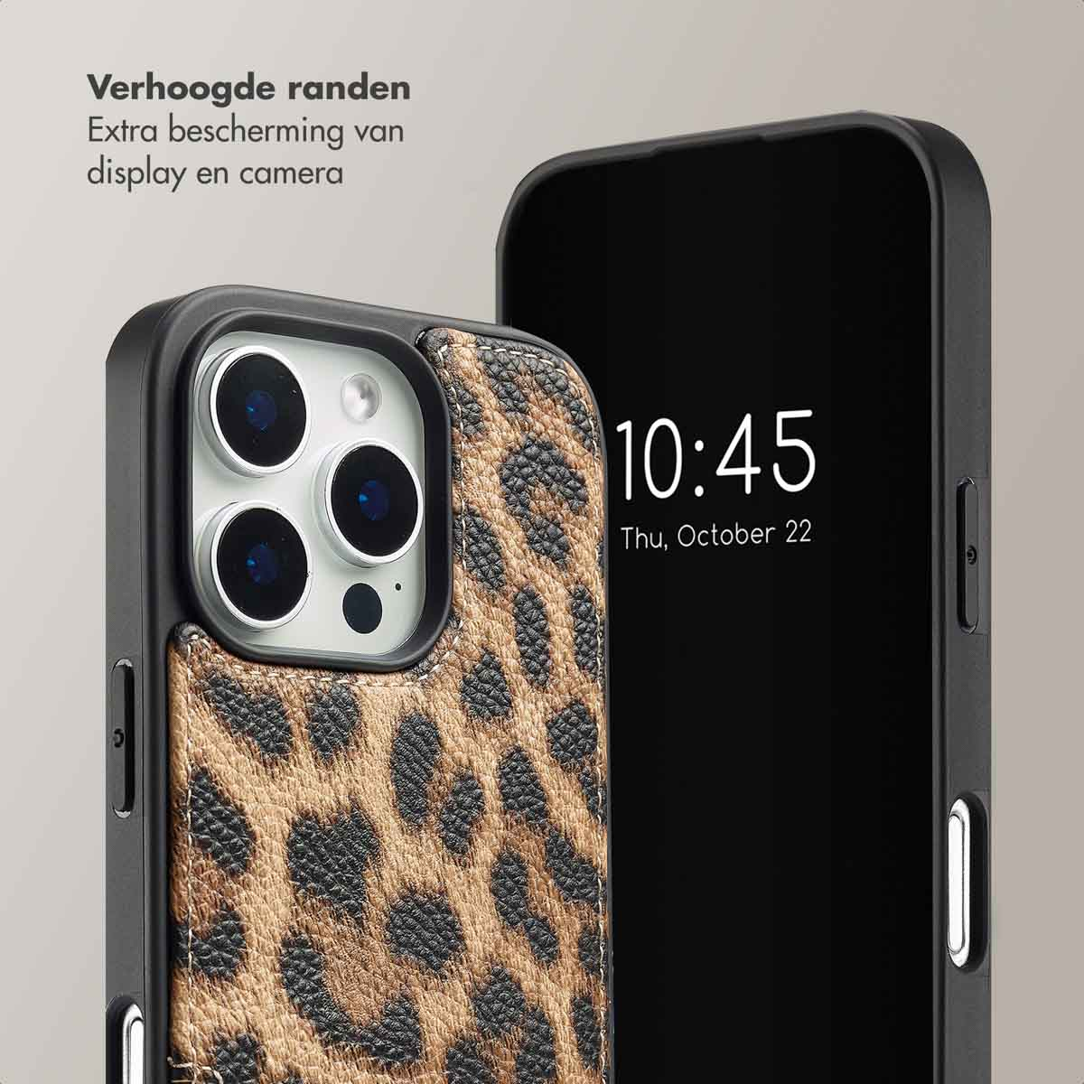SELENCIA Nova Backcover met koord en pashouder - Geschikt voor Apple iPhone 16 Pro - Telefoonhoesje voor Apple iPhone 16 Pro Meerkleurig