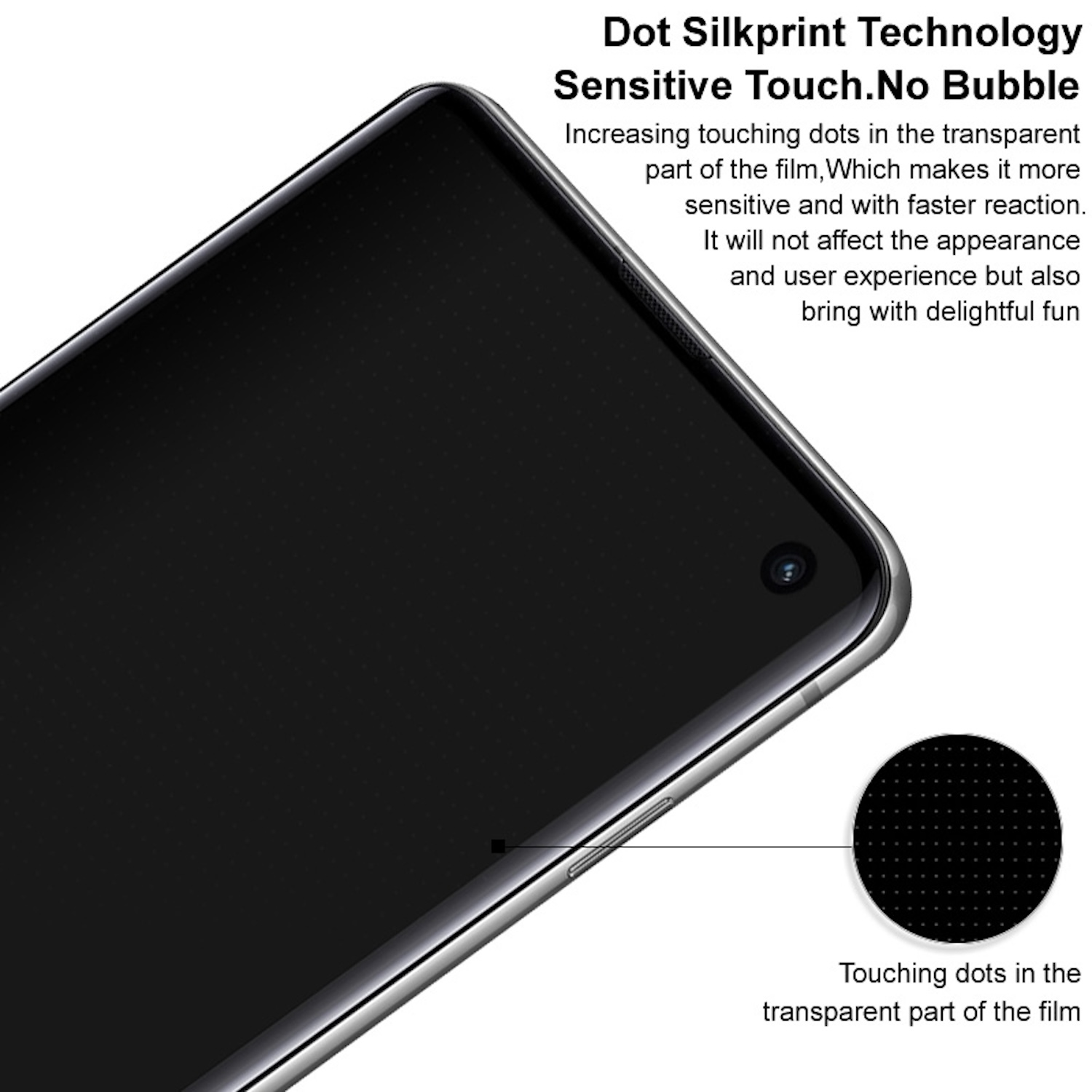 Ein schwarzer Smartphone-Bildschirm mit schwarzem Hintergrund und Frontkamera.