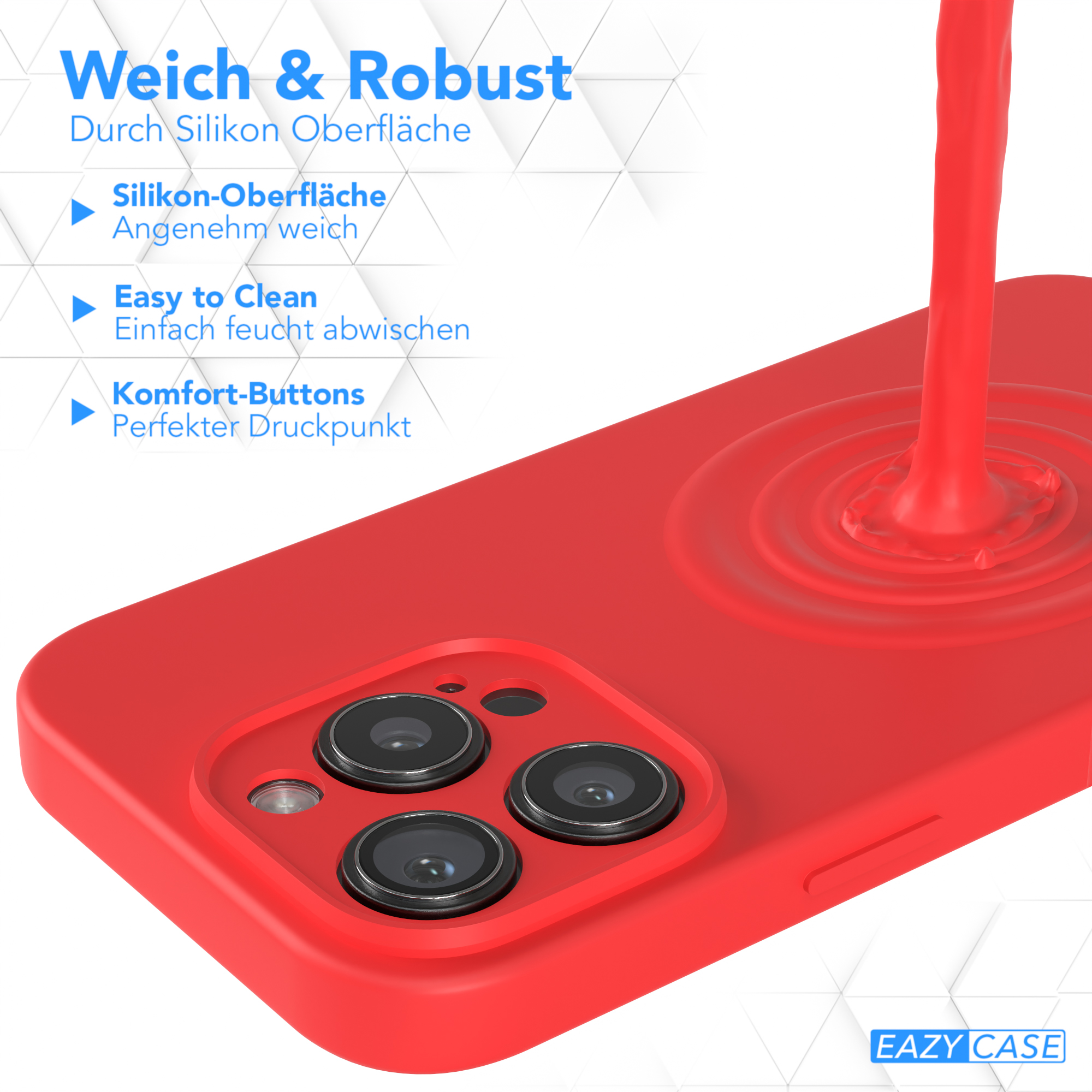 Eine rote Handyhülle mit Flüssigkeitsdesign.