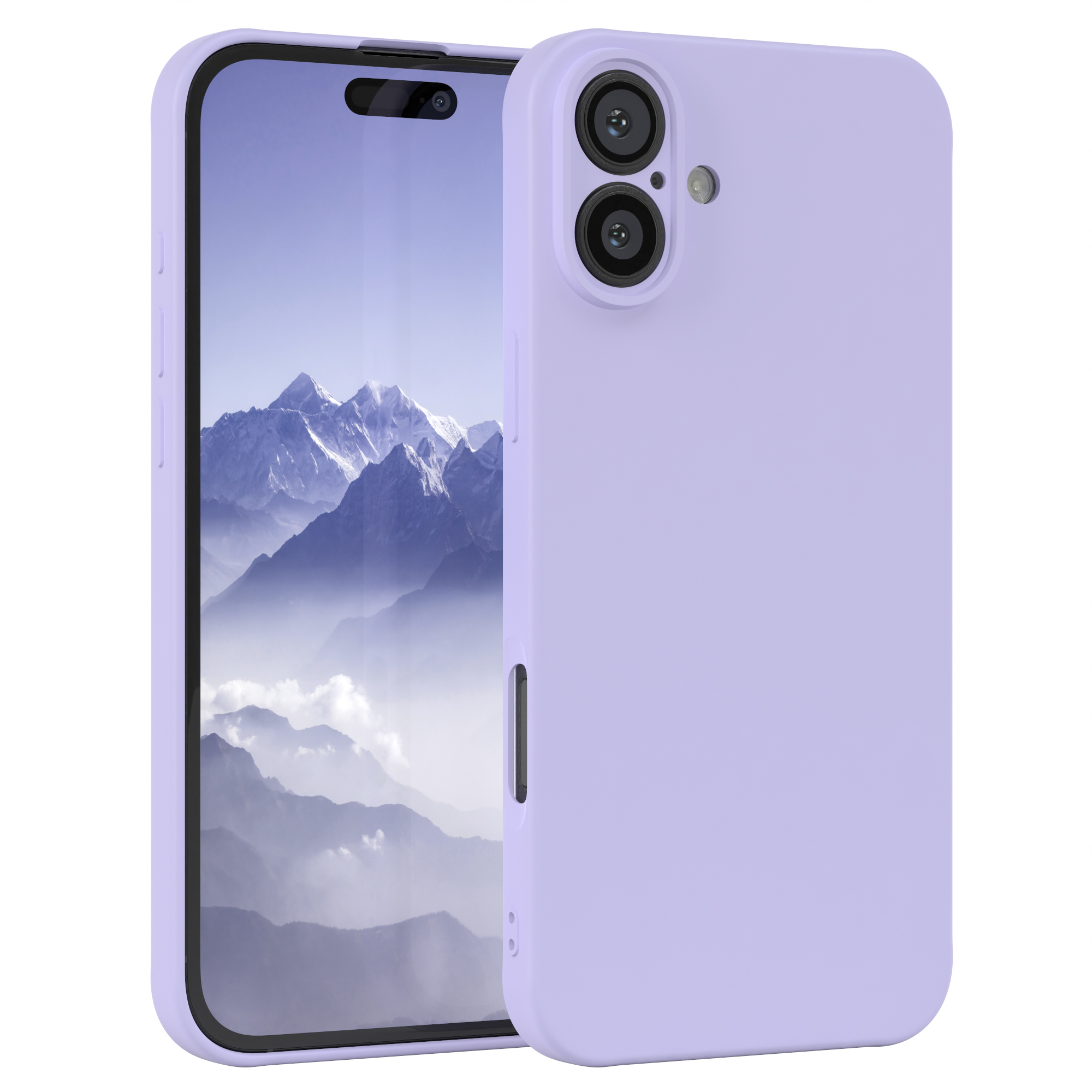 Zwei Telefone mit Hülle. Ein Telefon ist in einer lila Hülle, ein anderes wird ohne Hülle angezeigt.