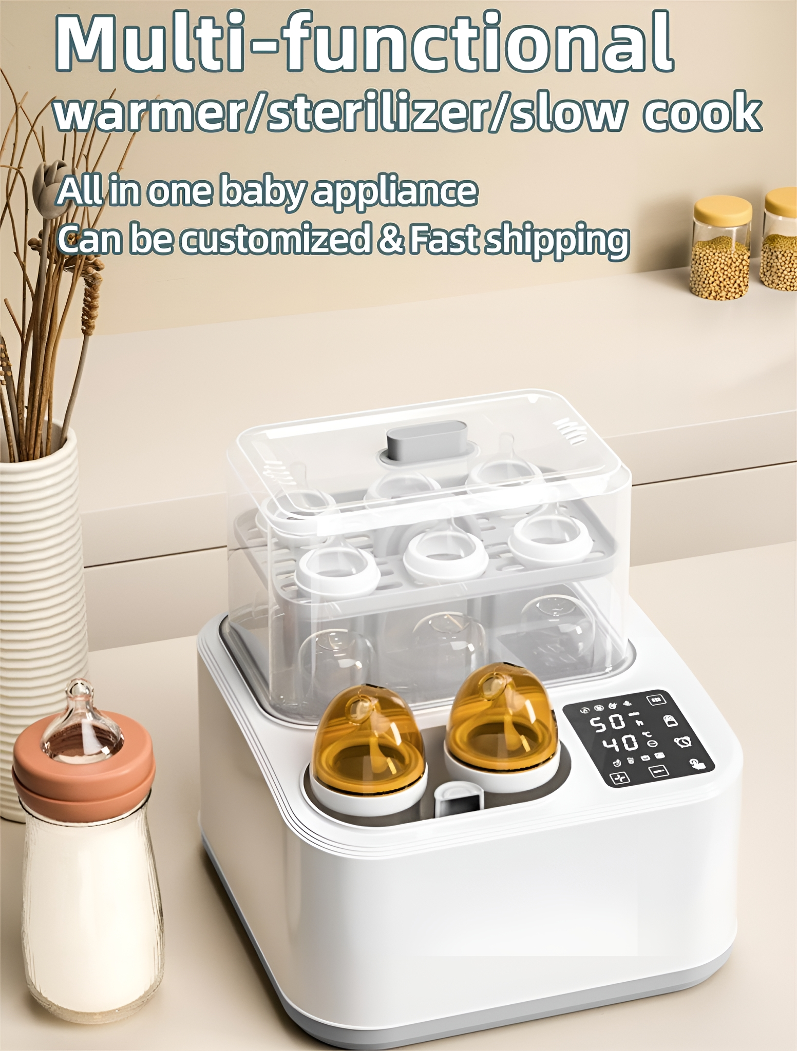 Felizbebe 10-in-1 Babyflaschenwärmer - Multifunktion Mit Temperaturregelung & Timer