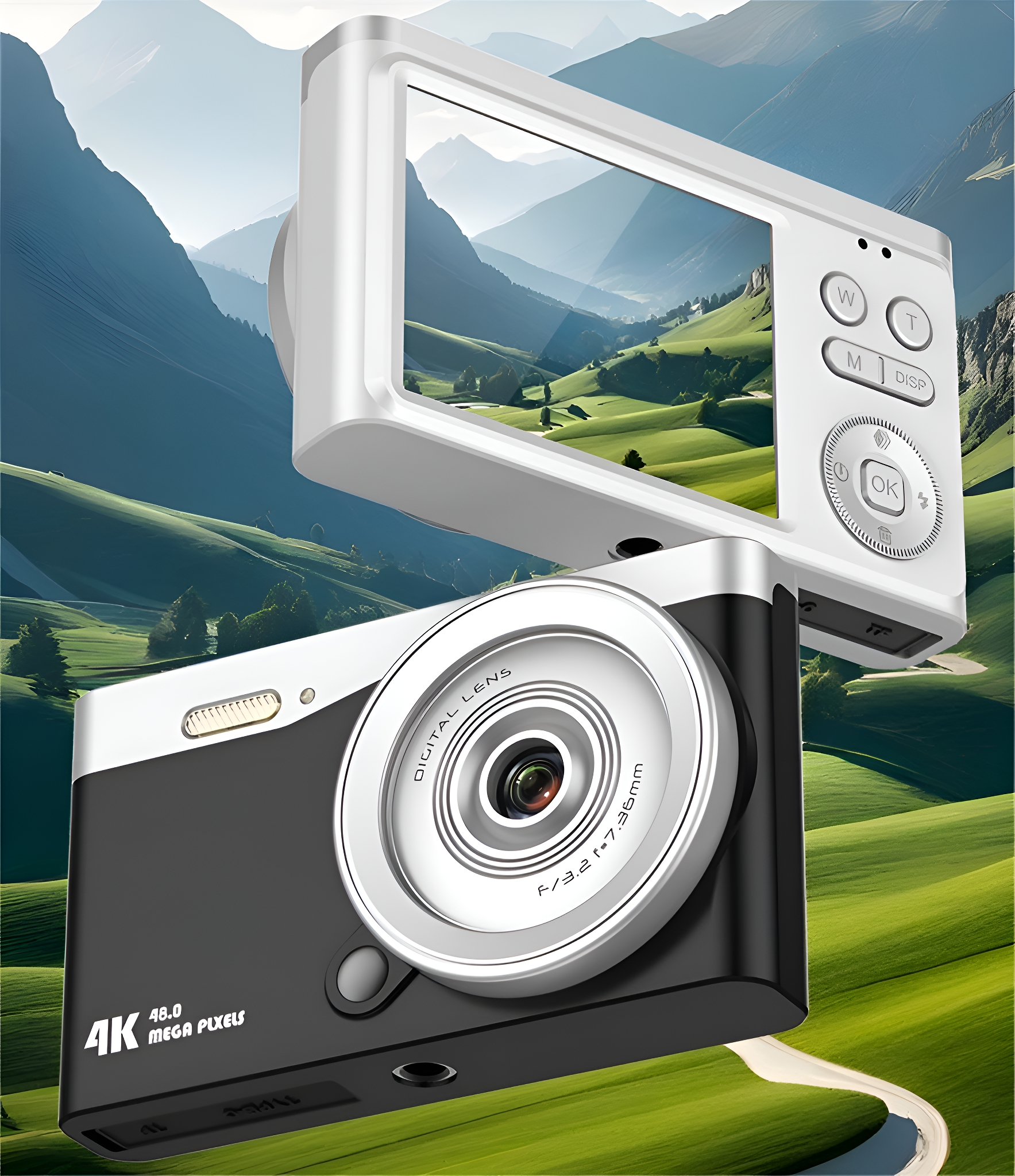 4K Digitalkamera Mit 32GB Karte - 64MP Kompaktkamera, 2,4 Zoll Display & Webcam Funktion