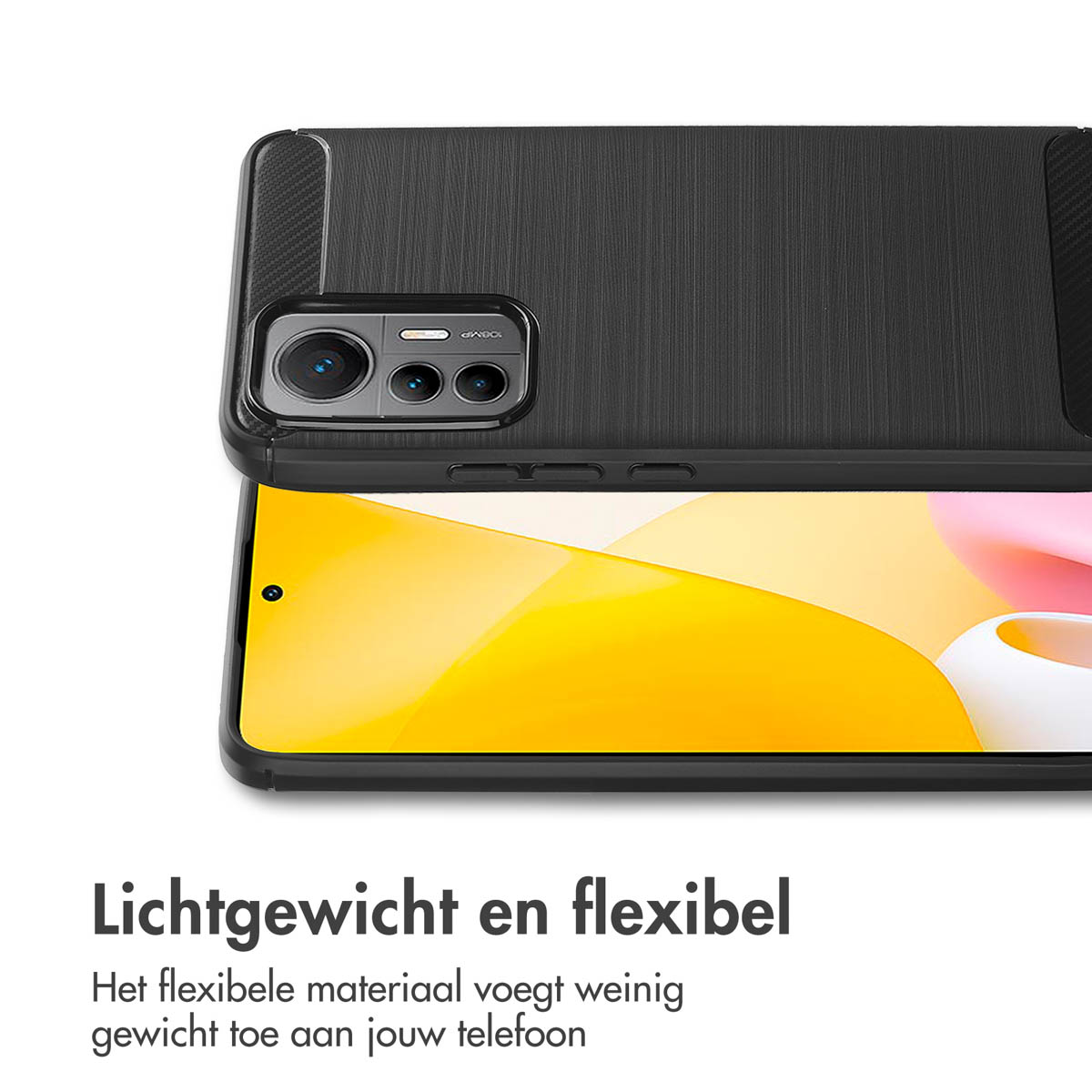 IMOSHION Coque arrière compatible avec Xiaomi 12 Lite Étui de Téléphone voor Xiaomi Xiaomi 12 Lite Noir