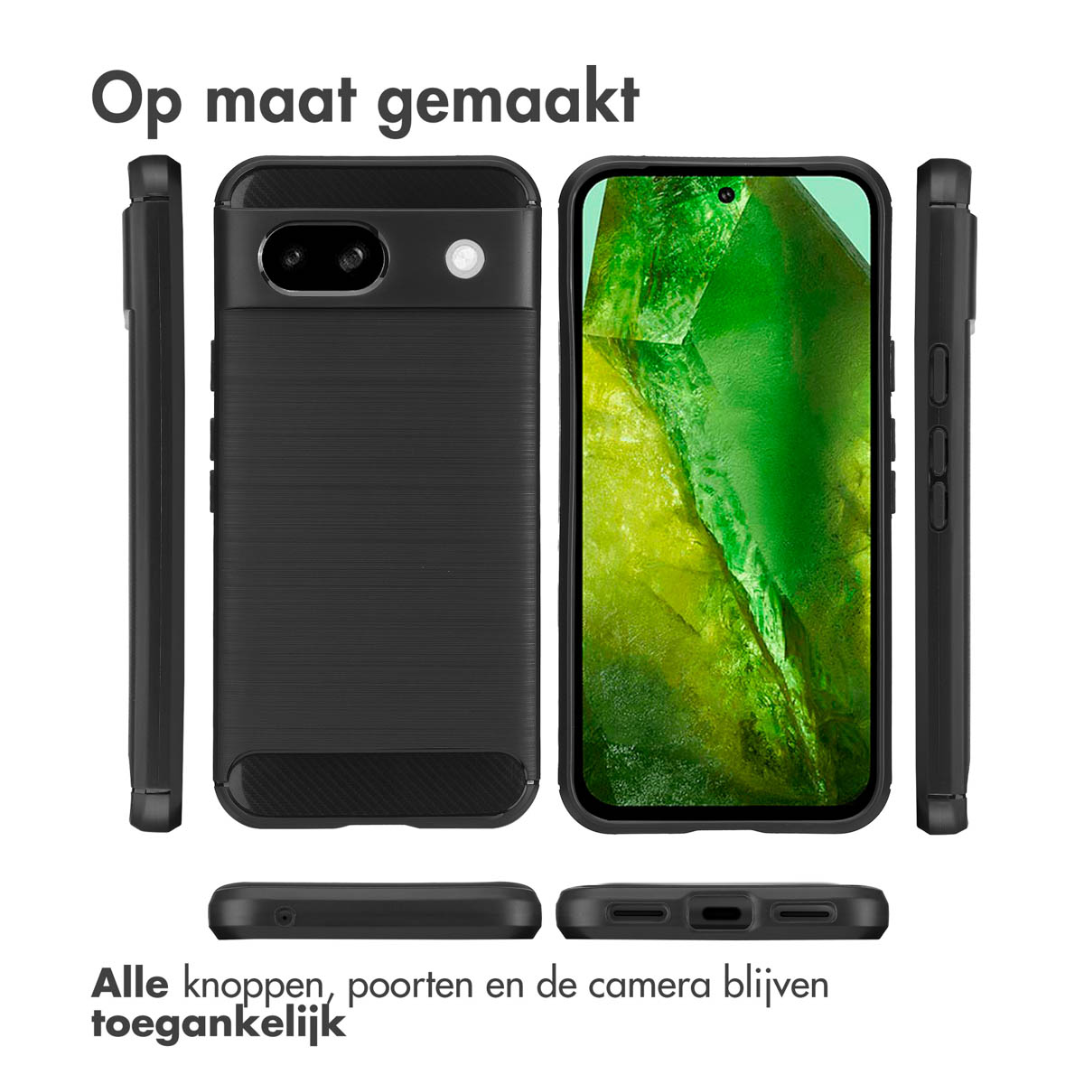 IMOSHION Coque arrière compatible avec Google Pixel 8a Étui de Téléphone voor Google Google Pixel 8a Noir