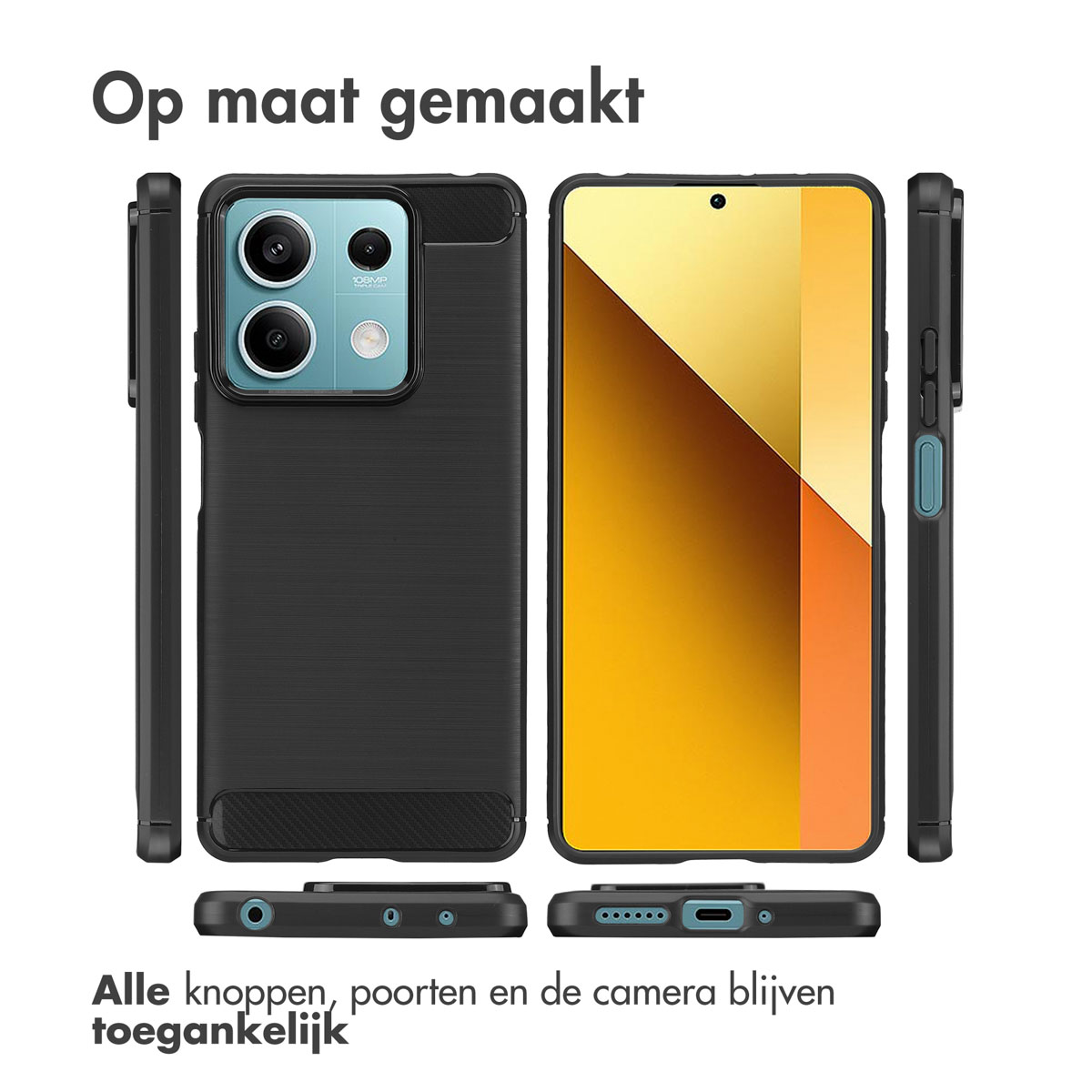 Telefoonhoes, zwart, met diverse toegankelijke poorten en knoppen. Op maat gemaakt.