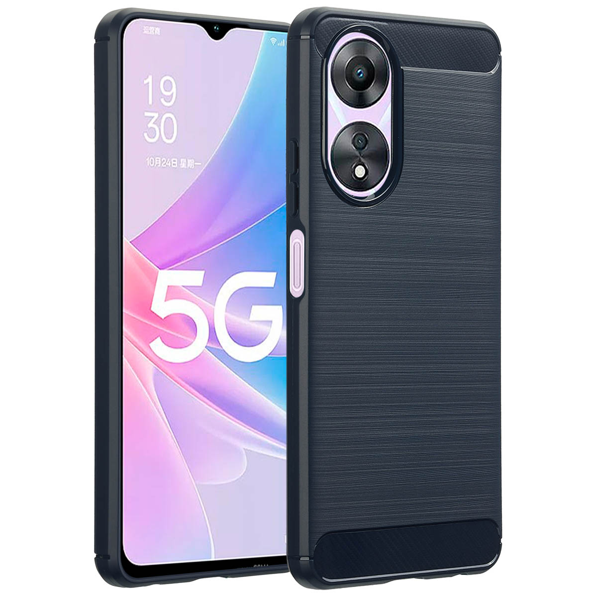 Deux coques de téléphone noires sont affichées. Les coques couvrent l'arrière et les côtés du téléphone sur fond blanc.