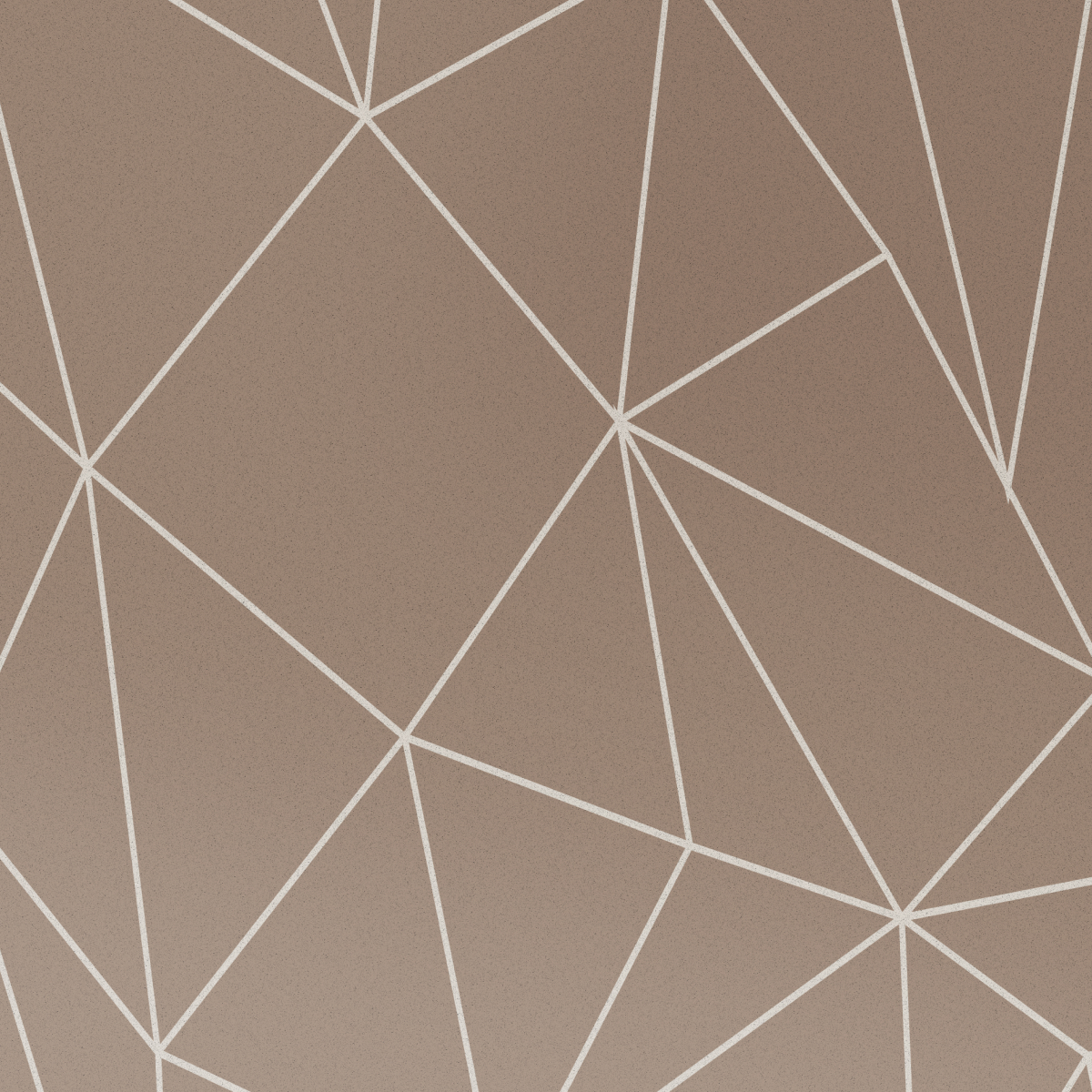 Bruin geometrisch patroon met witte lijnen die driehoeken en andere vormen creëren; close-up.