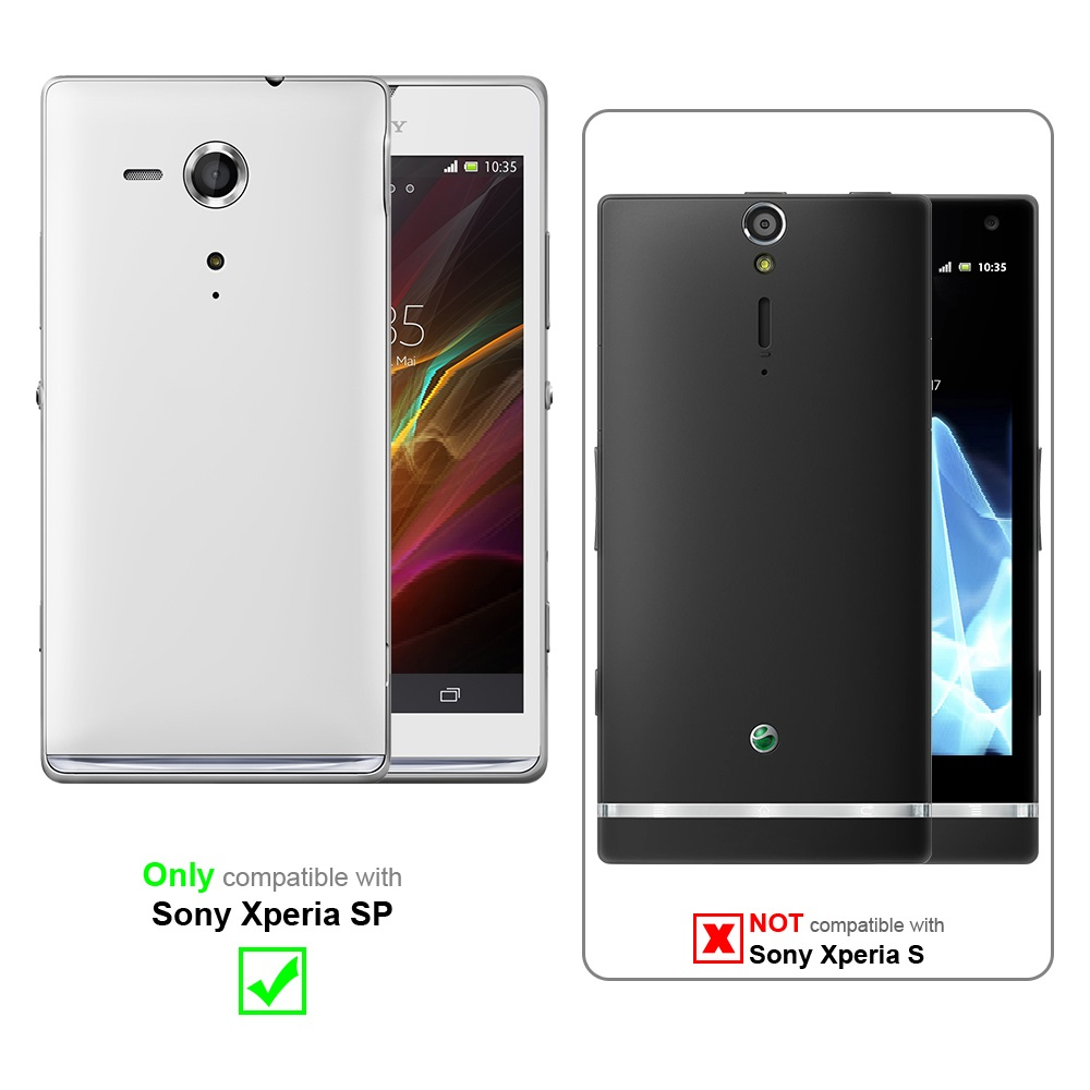 Dos teléfonos. Uno blanco, otro negro. Son compatibles con Sony Xperia SP.
