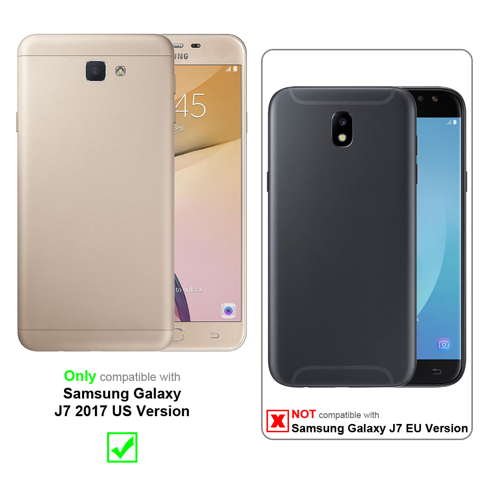 CADORABO Handytasche Hülle mit Gürtelclip Karabinerhaken, Backcover,  Samsung, Galaxy J7 2017 US Version, SCHWARZ