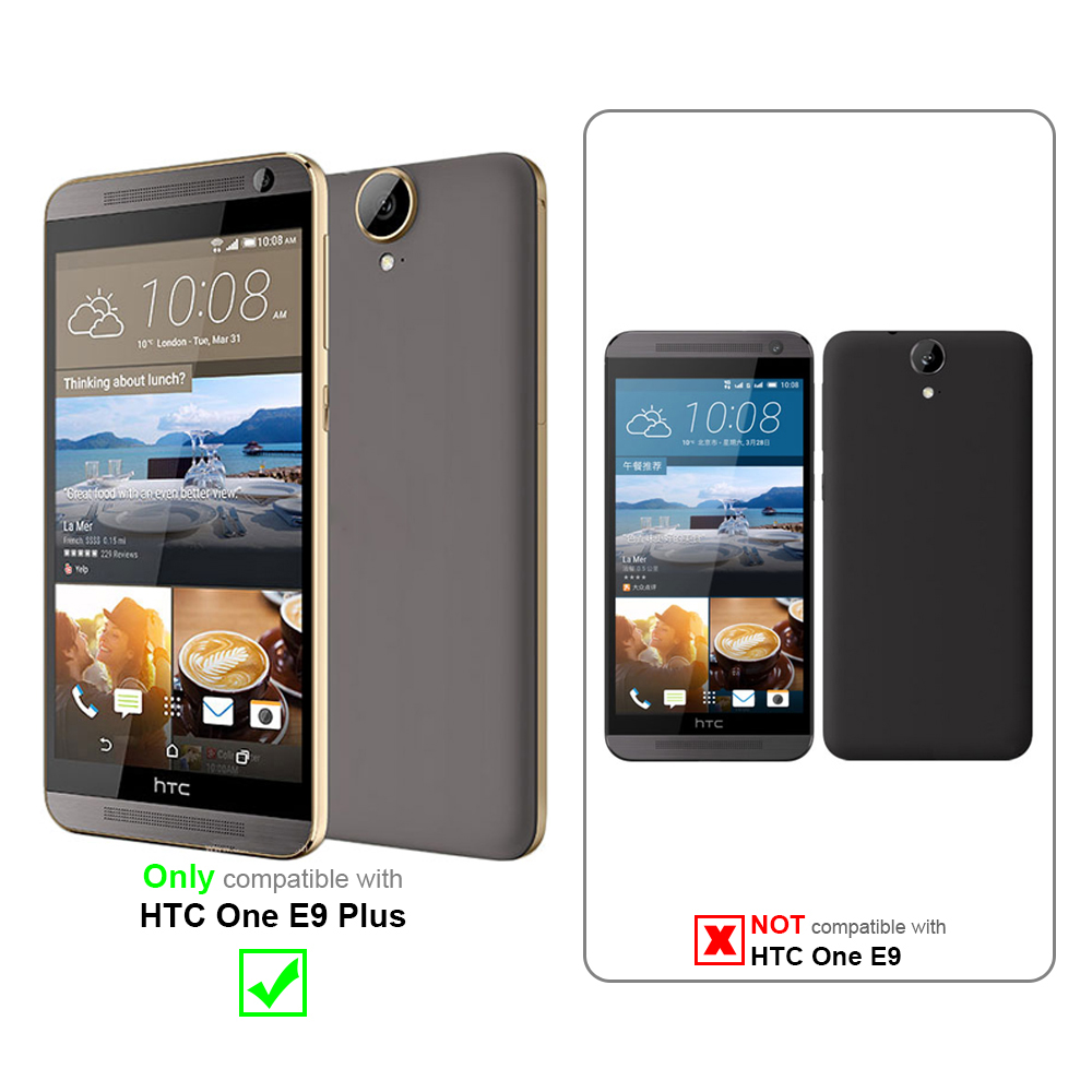 Zwei Telefone und Hüllen, eines kompatibel und eines nicht. Das kompatible Telefon ist gold und schwarz.