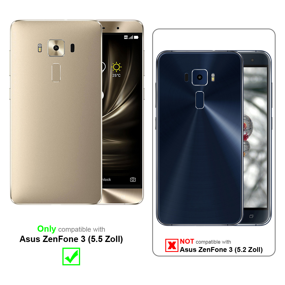Due telefoni, uno oro, uno blu, con custodie. Il testo indica la compatibilità.