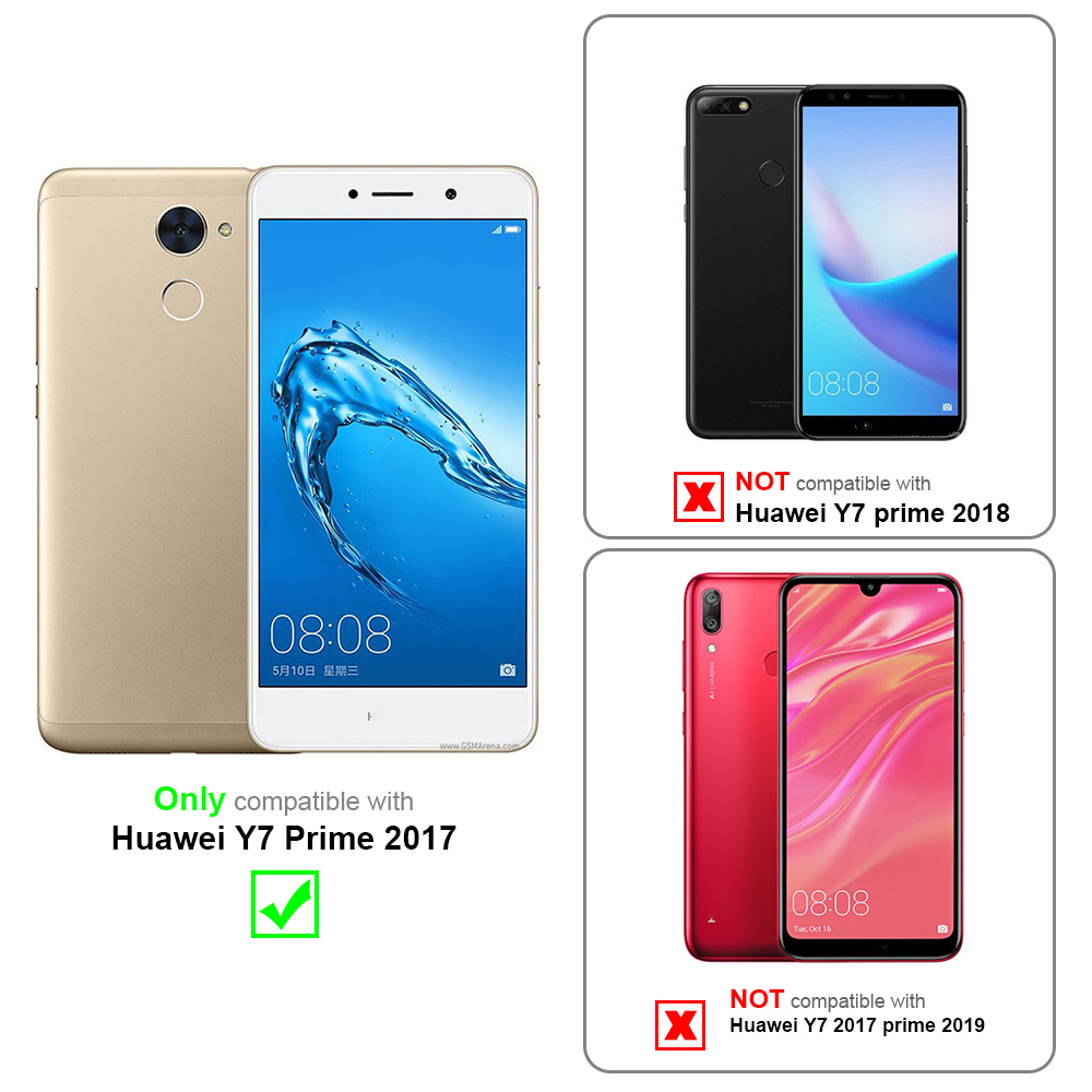 Zwei Smartphones, eines goldfarbenes und eines schwarzes, mit Kompatibilitätsinformationen auf dem Bild.