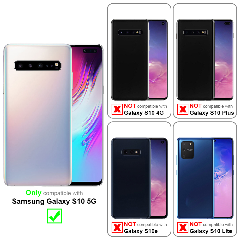 Coque blanche avec écran. Uniquement compatible avec Samsung Galaxy S10 5G. Pas avec S10 4G, Plus ou Lite.