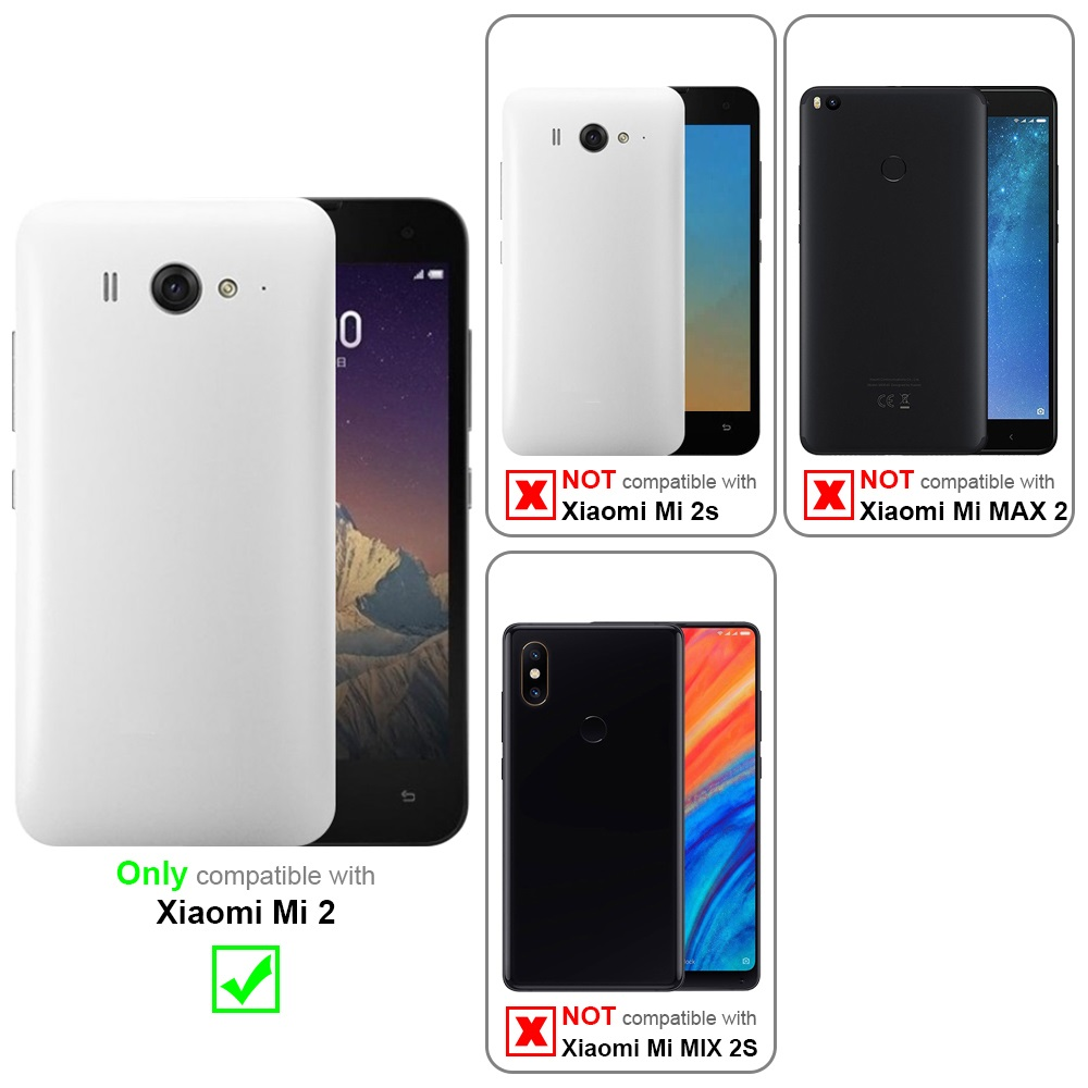 Tabella di compatibilità delle custodie per telefono. Custodie mostrate, con compatibilità per Xiaomi Mi 2.