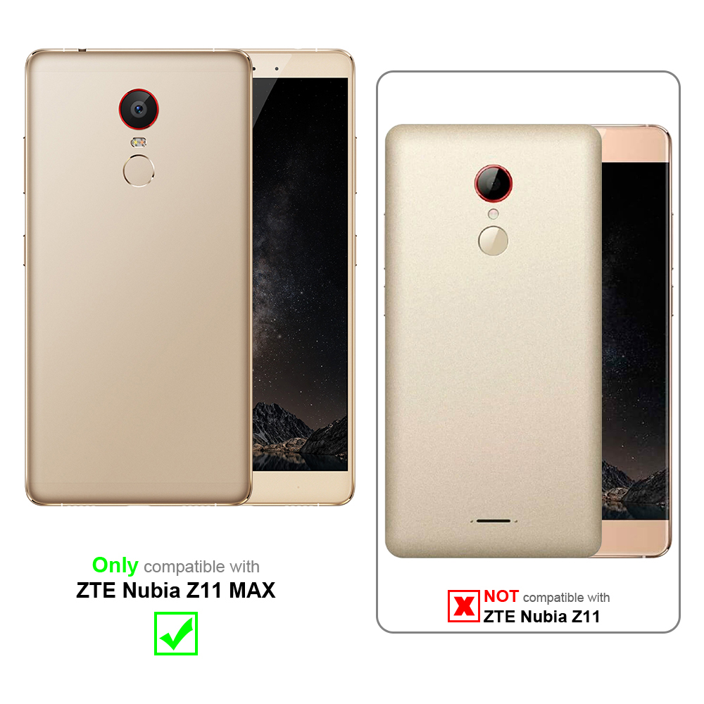 Custodia dorata con schermo. Compatibile solo con ZTE Nubia Z11 MAX. Non con ZTE Nubia Z11.