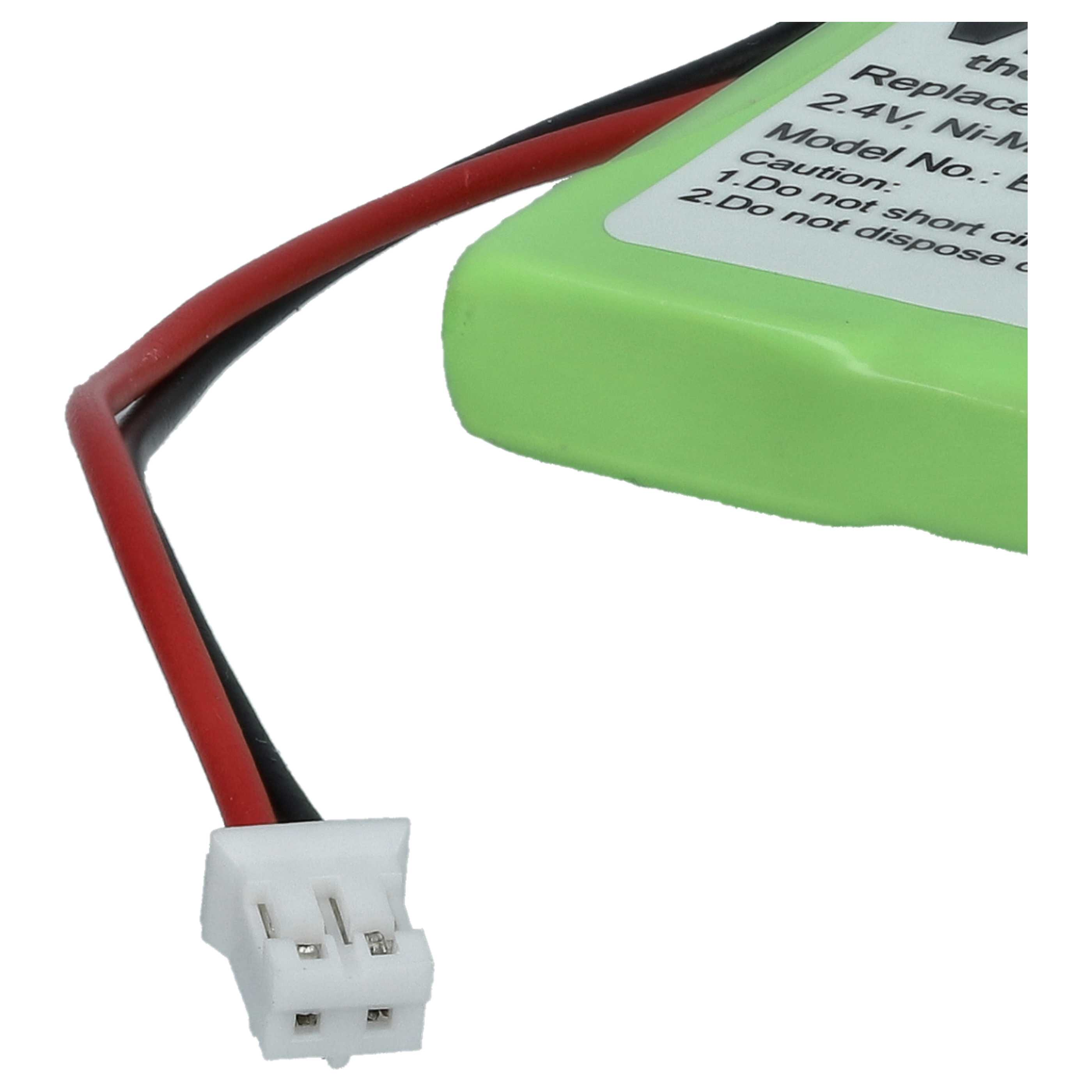 Nahaufnahme der Batterie mit angeschlossenen schwarzen und roten Drähten. Die Batterie ist grün und weiß.