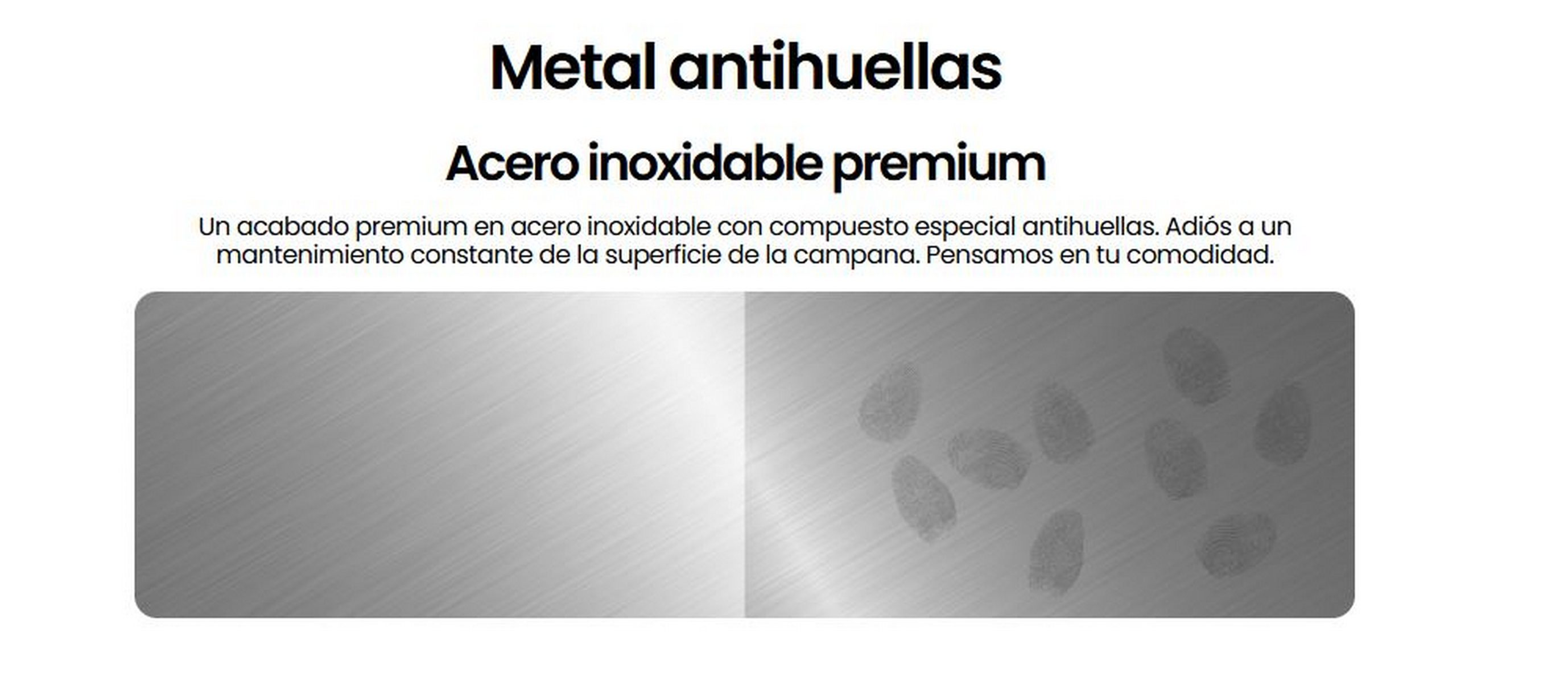 Superficie in acciaio inox con impronte digitali, che mostra proprietà anti-impronta.
