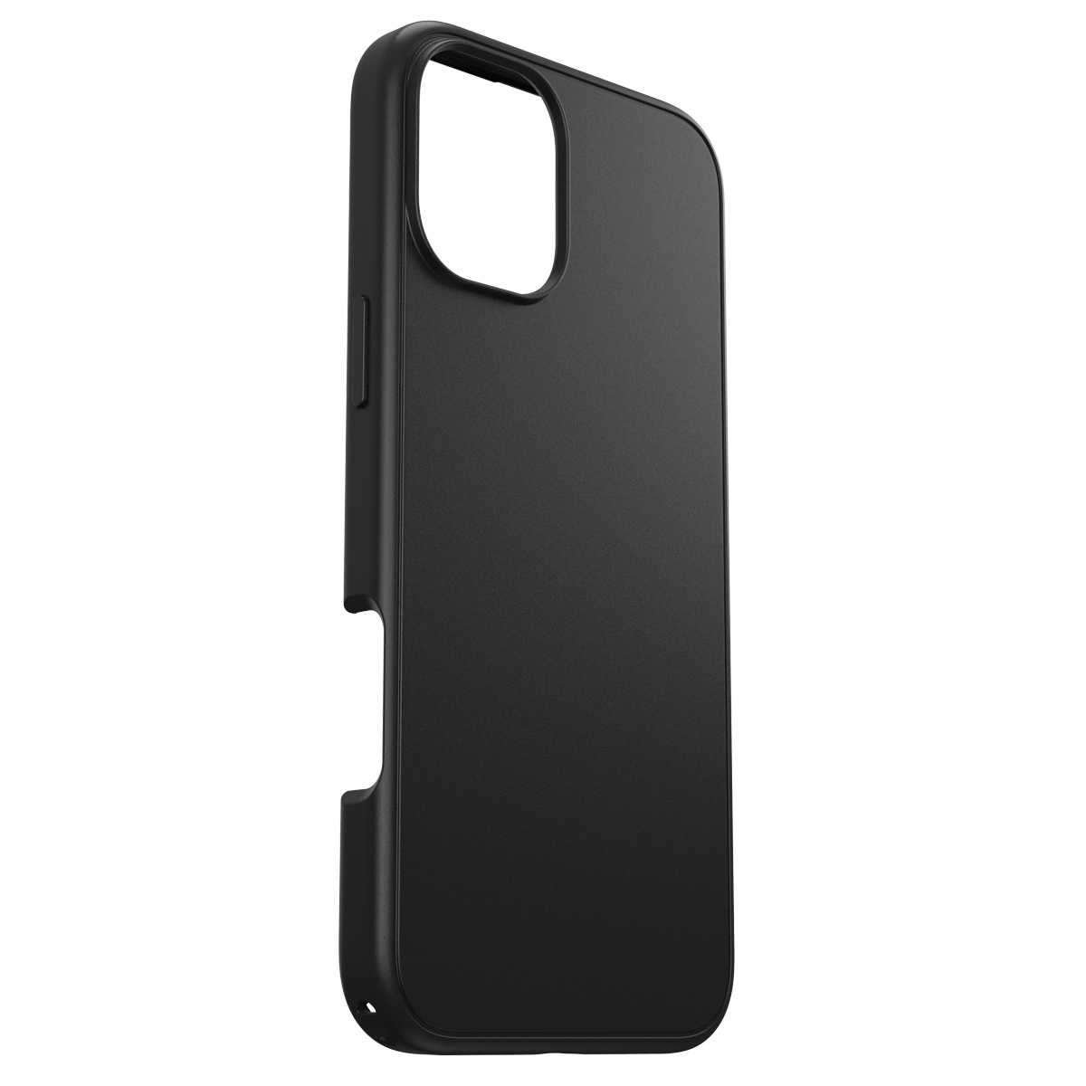Coque de téléphone noire. La coque a une découpe pour l'appareil photo.