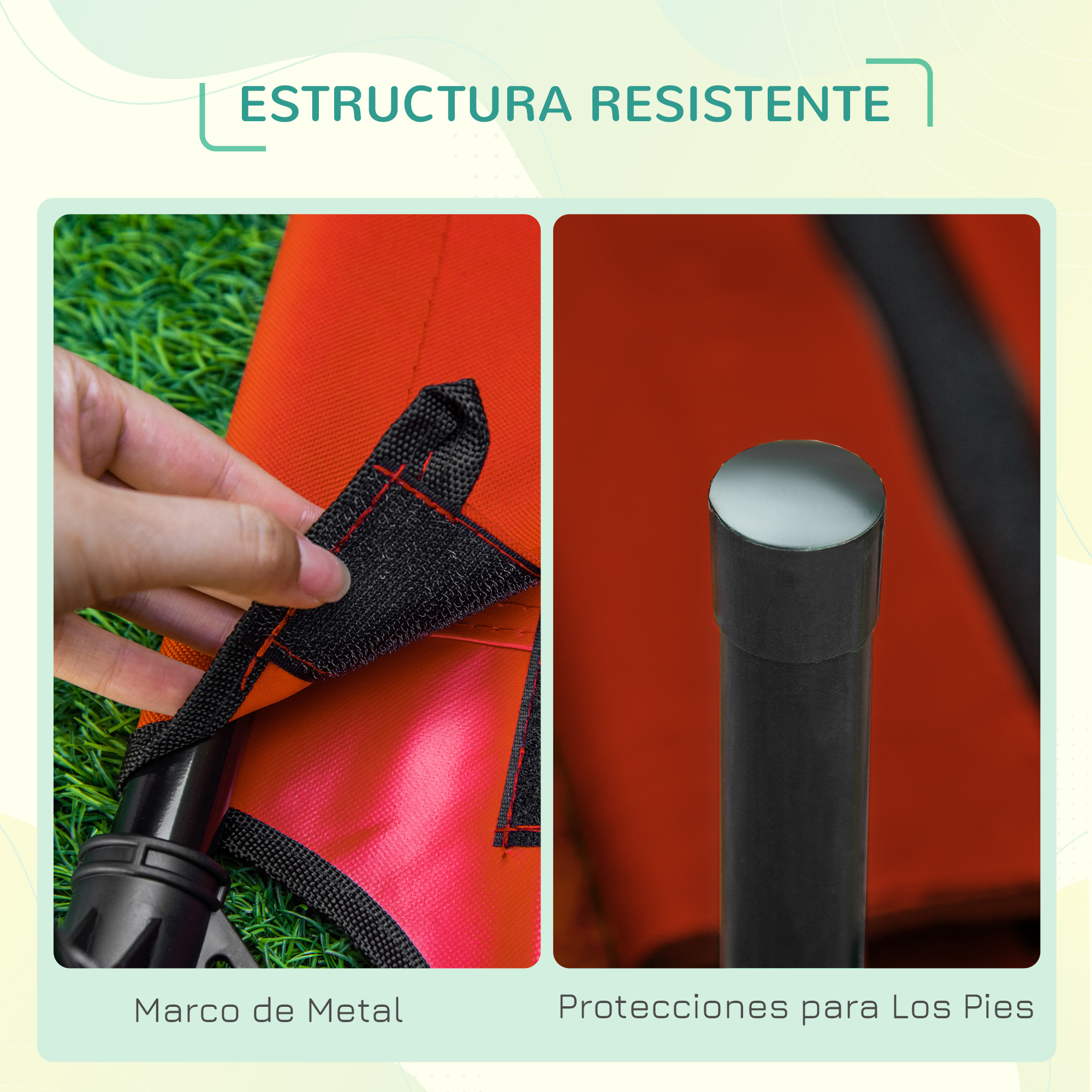 Primer plano de una tela roja con gotas de agua. La tela es impermeable.