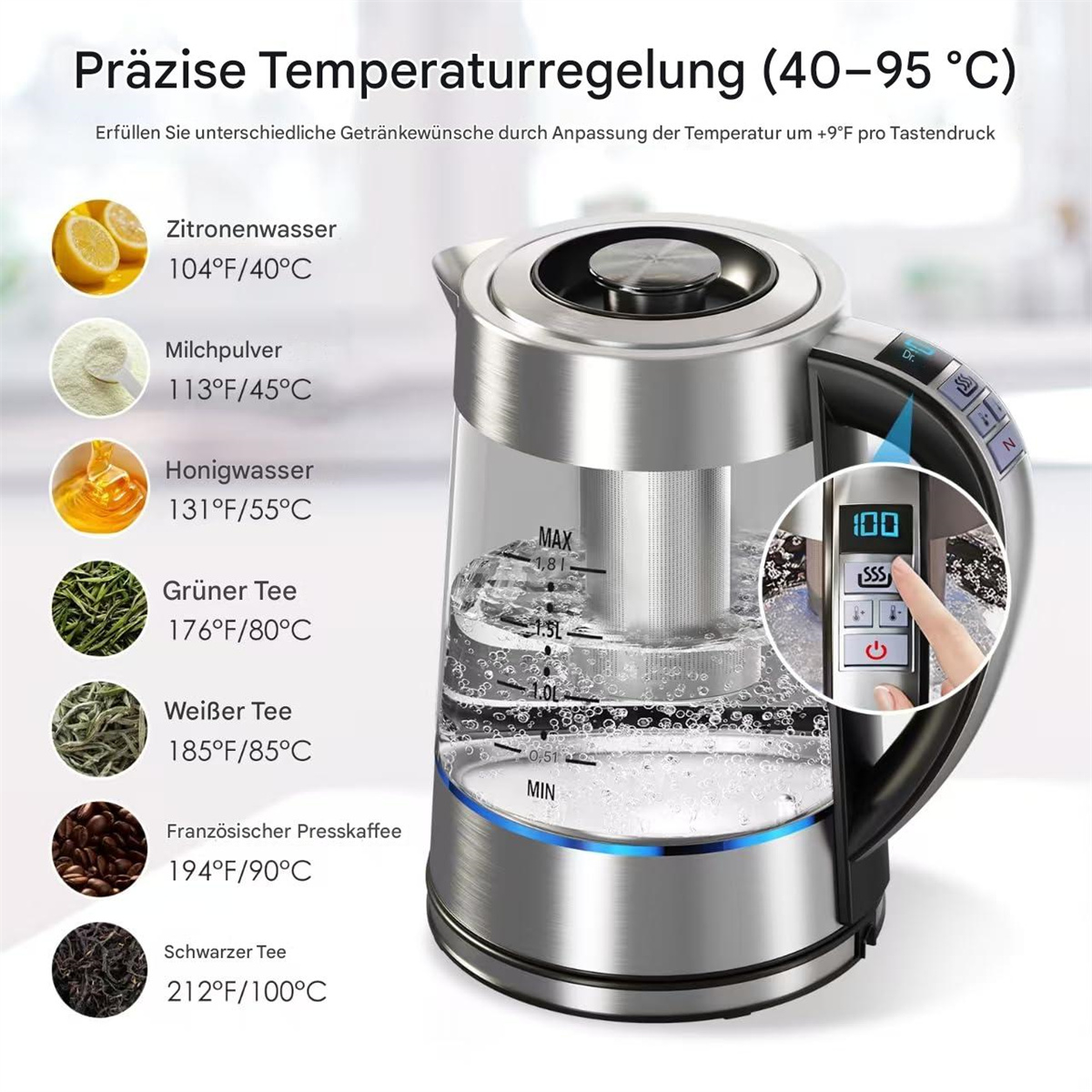 Rosa Hülle mit offenem Deckel und einem transparenten Behälter.