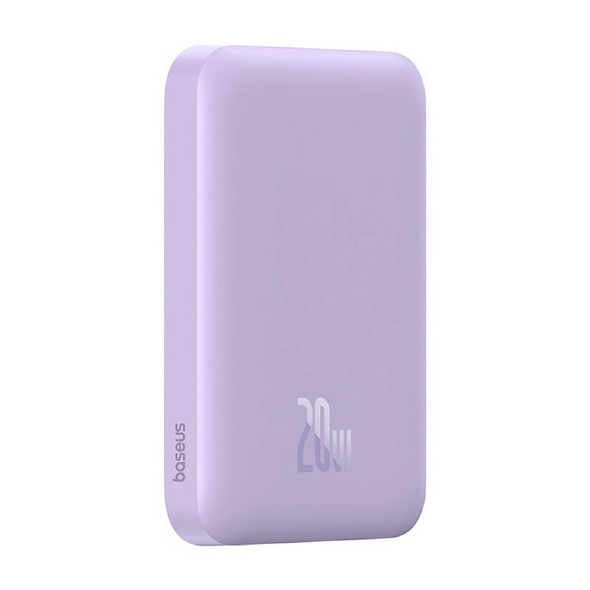 Un power bank Baseus 20W lilla chiaro.