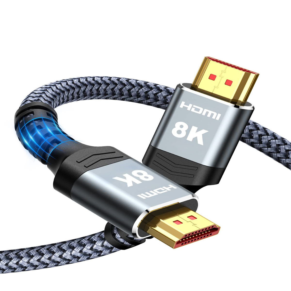 Ein HDMI-Kabel mit 8K HDMI-Anschlüssen an beiden Enden.