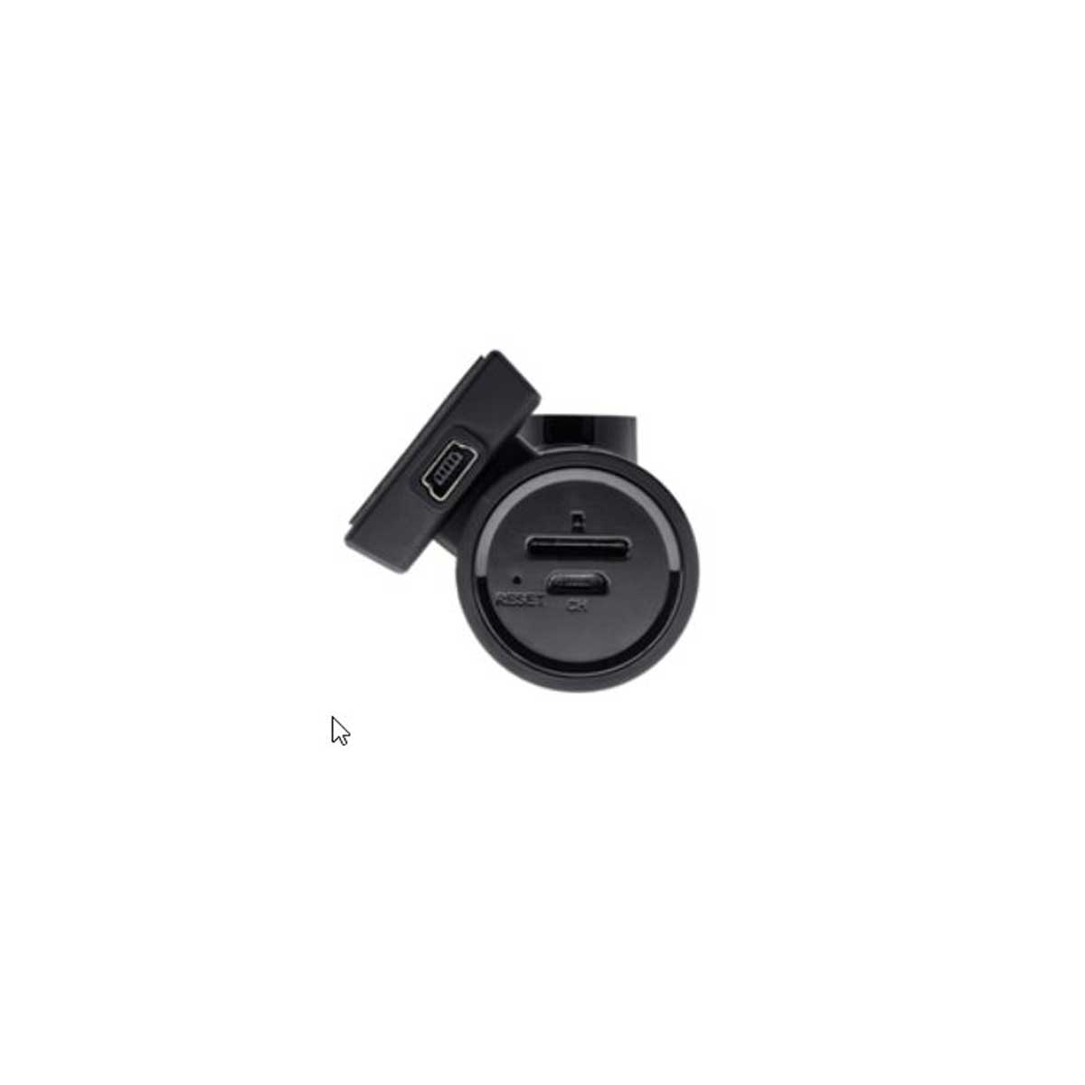 Eine kleine Dashcam mit USB-Anschluss und Reset-Taste.