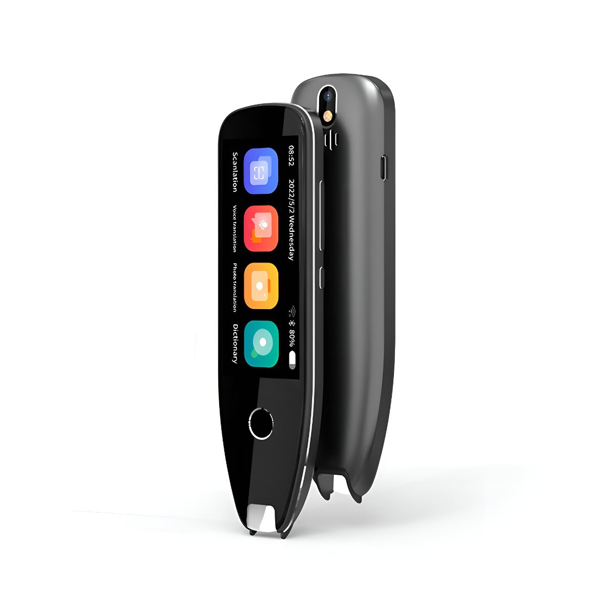 Schwarzer Handscanner mit Bildschirm. Zwei weitere Scanner im Hintergrund.