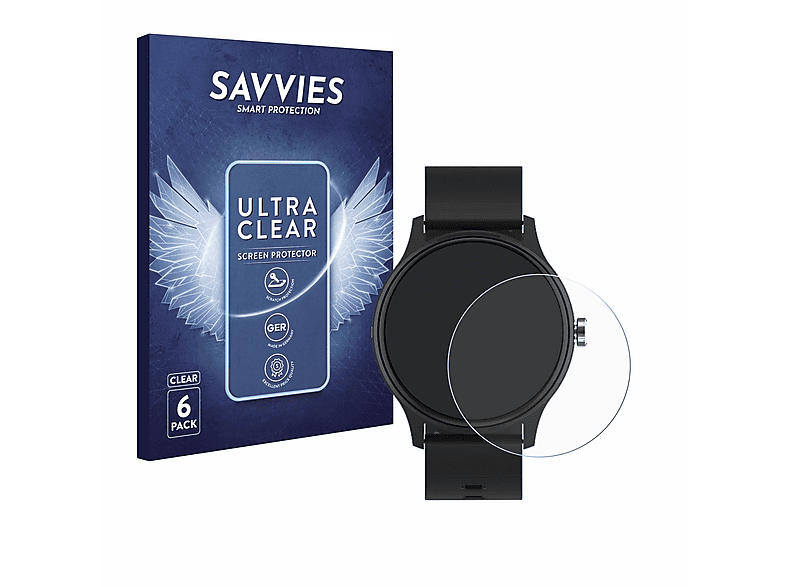SAVVIES 6x klare Schutzfolie (für Peaq PSW 100)
