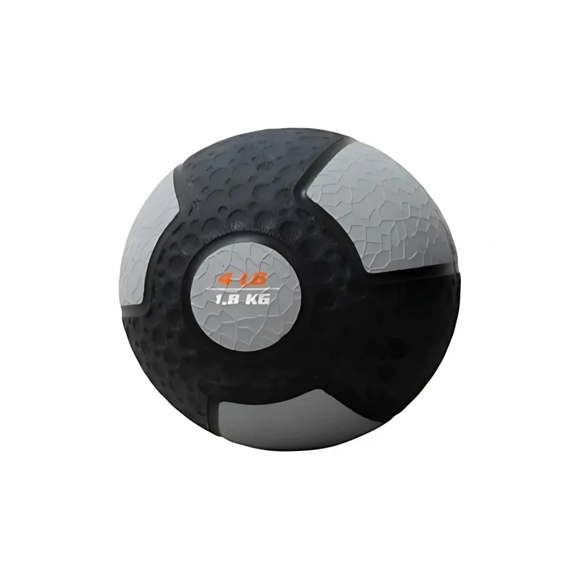 Ballon médicinal noir et gris avec design de prise texturé. Il porte le poids de 1,8 KG.