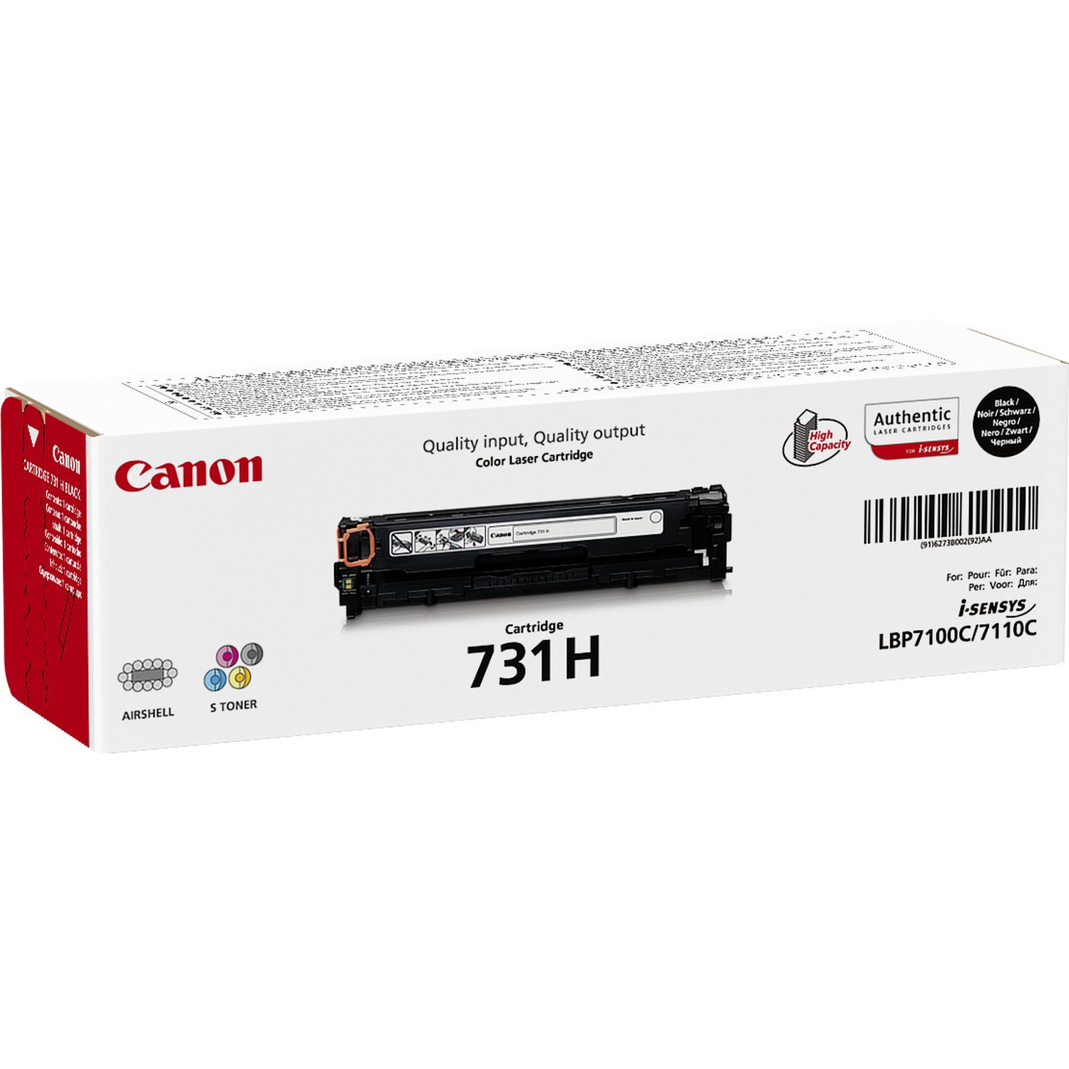 CANON 6273B002 CRG 731HBK YUK. KAPASITE LAZER TONE Lazer baskı Siyah